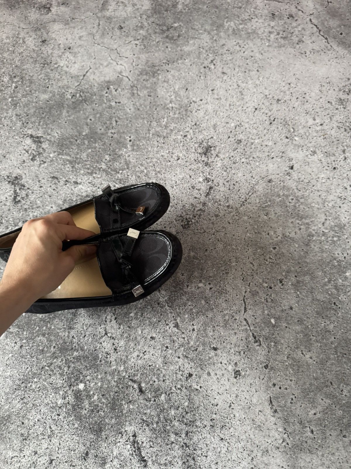 Coach Coach Flats WMNS luxury vintage Black Leather Rare Monogram Size US 7.5 / IT 37.5 - 6 Thumbnail