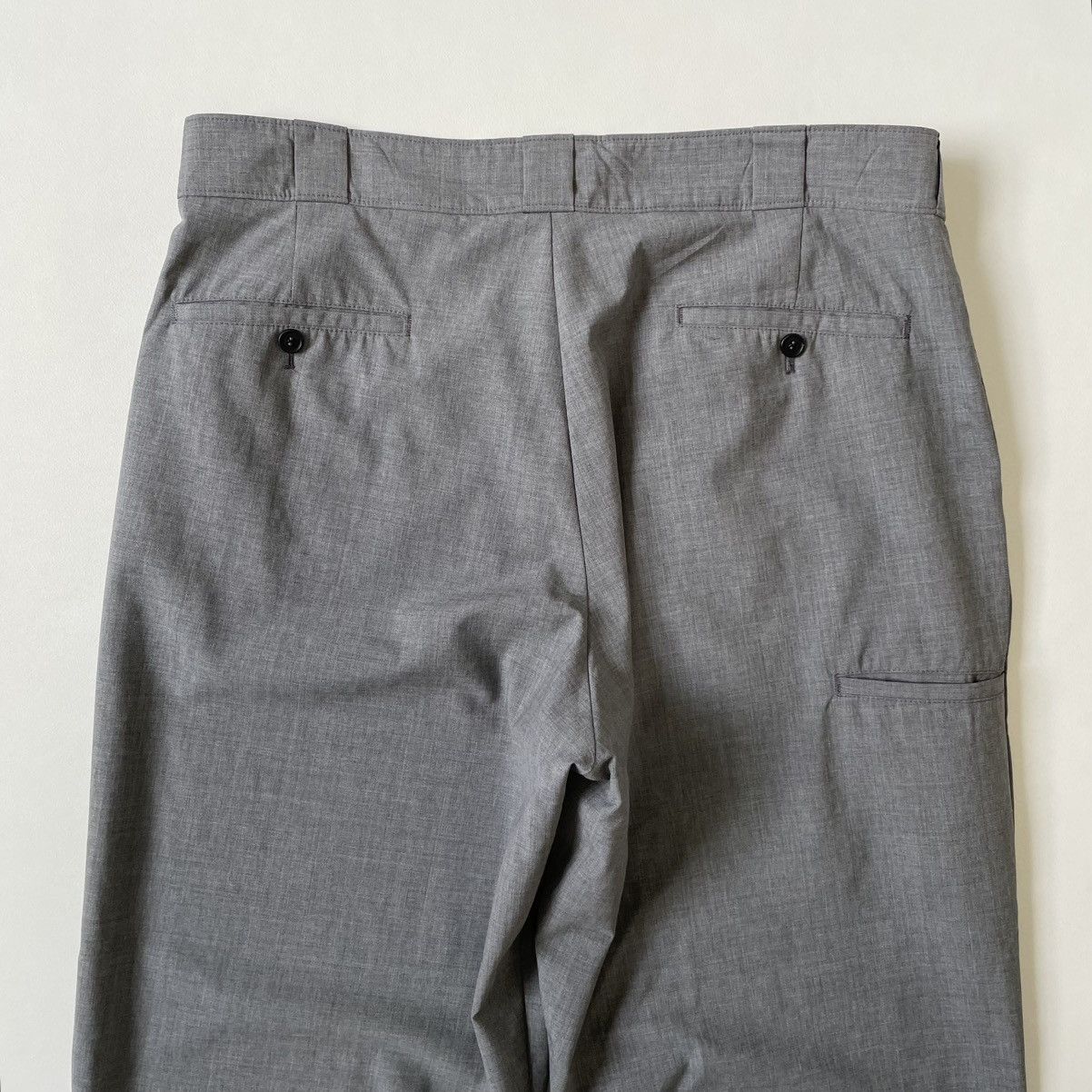 Prada S/S 24 Wide Leg Gray Wool ‘Work Pants’ Size US 34 / EU 50 - 12 Thumbnail