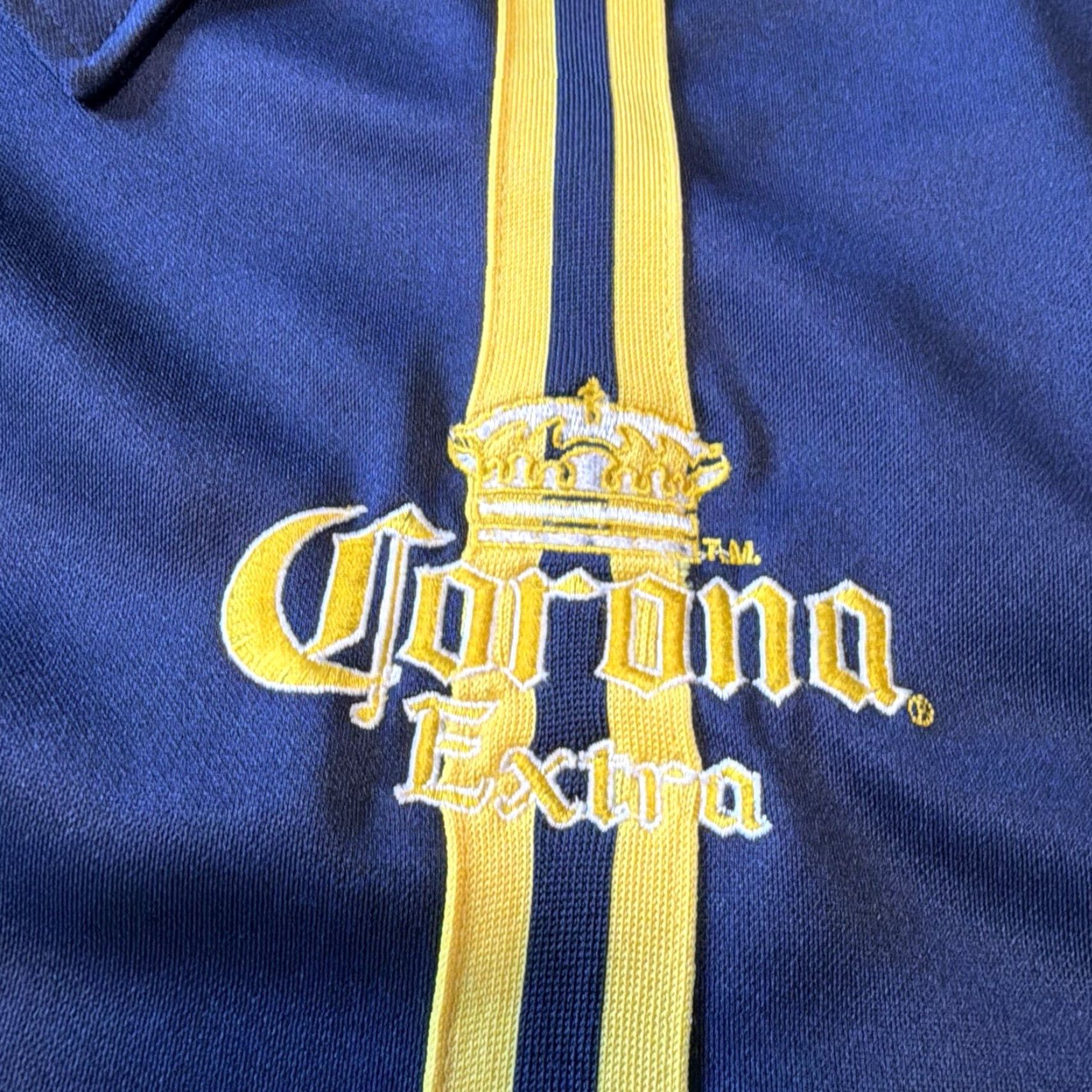 Vintage VINTAGE Corona Extra Beer Button Down Snap Short Sleeve Shirt Embroidered XL Calhoun Men Shirt 90s Blue Size US XL / EU 56 / 4 - 2 Thumbnail