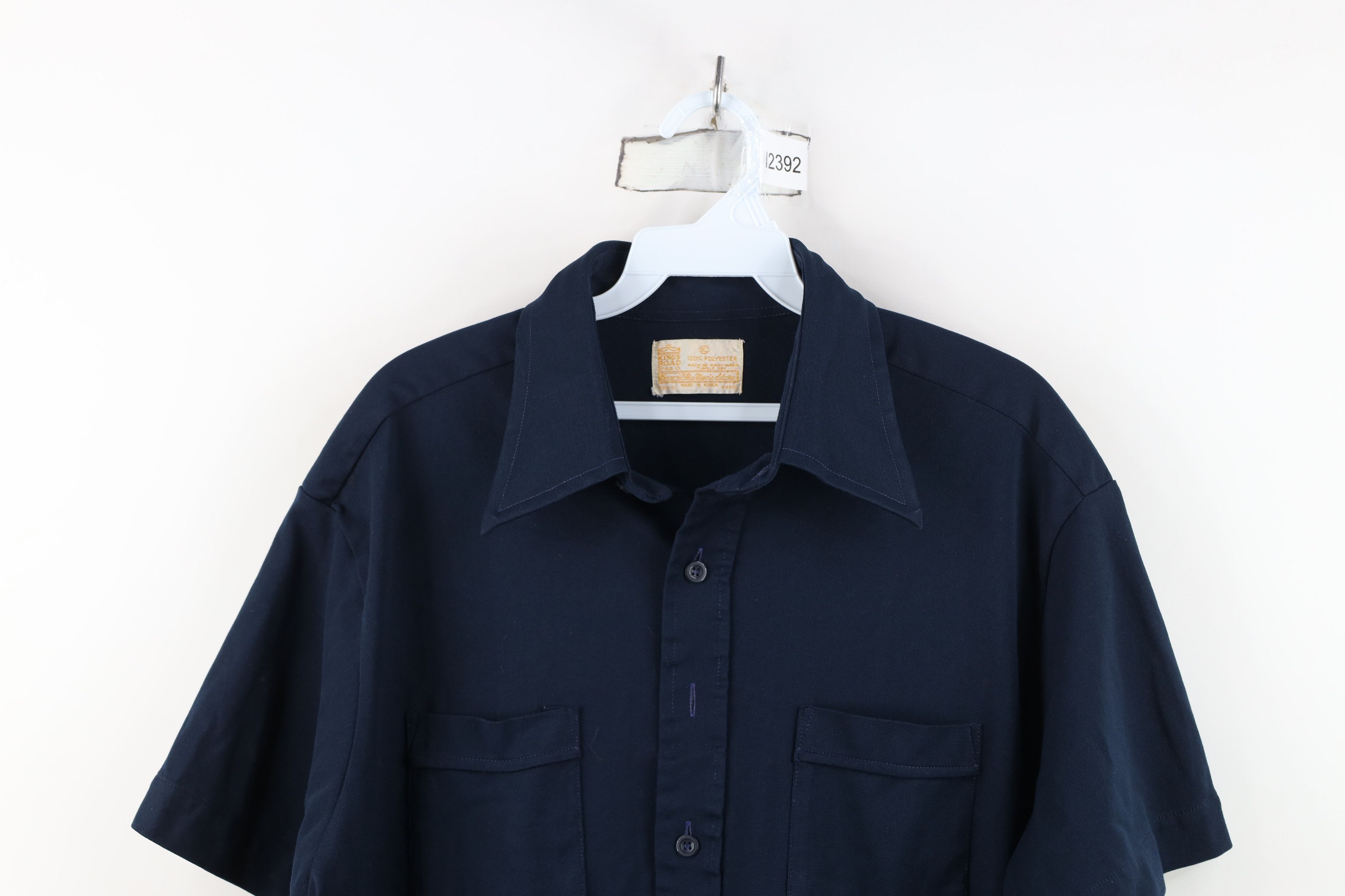Vintage Vintage 70s Streetwear Knit Short Sleeve Button Shirt Blue Size US XL / EU 56 / 4 - 2 Thumbnail