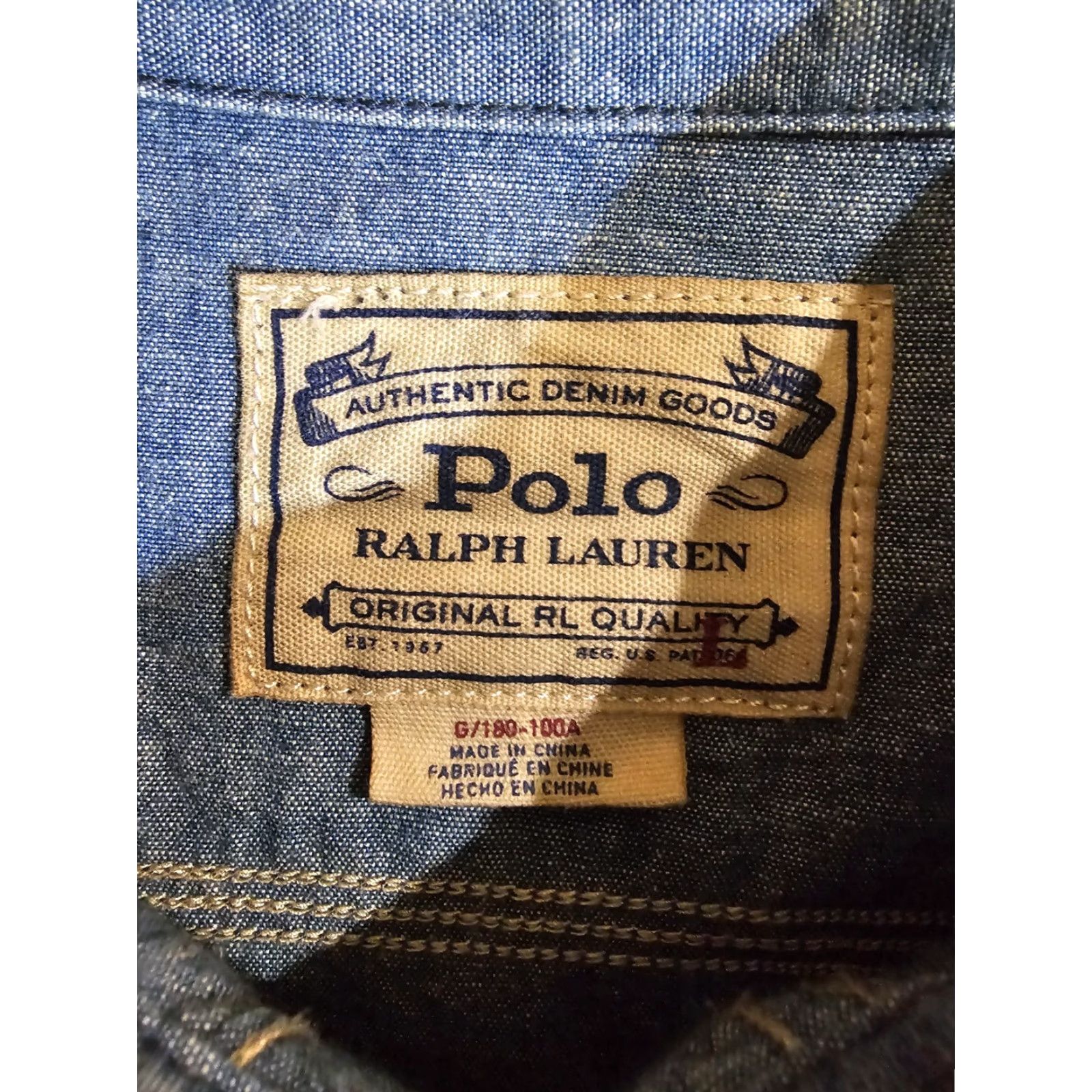 Polo Ralph Lauren VINTAGE Polo Ralph Lauren Button-Up Shirt Denim Goods 80s 90s Mens L Blue Cotton Shirt Polo Ralph Lauren Mens L Size US L / EU 52-54 / 3 - 5 Thumbnail