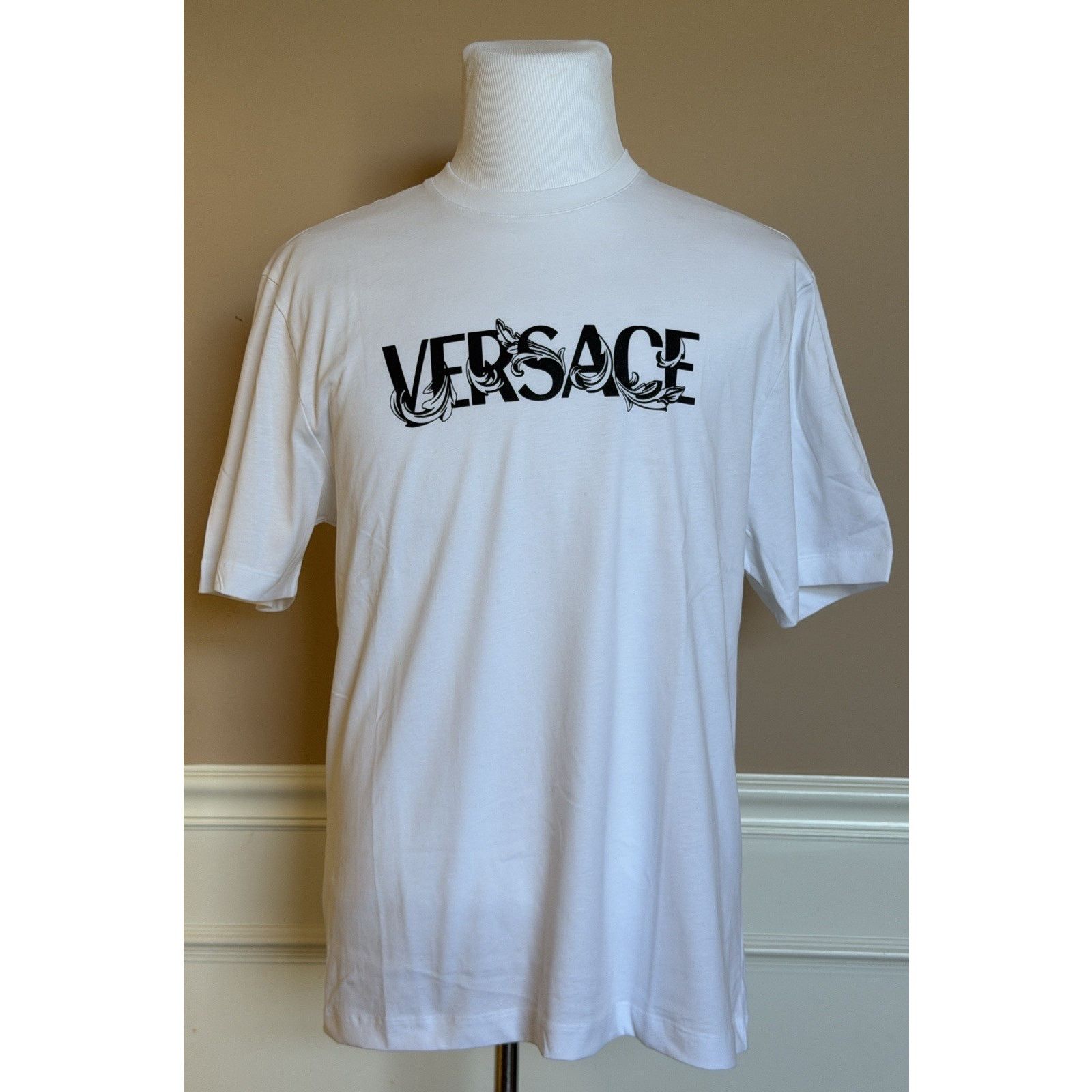 Versace Versace Print Cotton Jersey T-Shirt White/Black L 1014427 Size US L / EU 52-54 / 3 - 1 Thumbnail