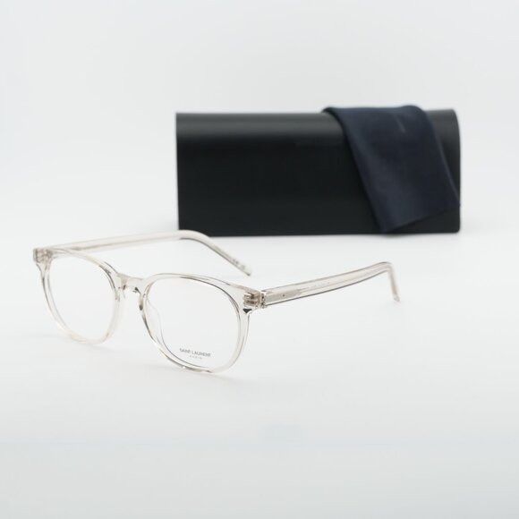 Saint Laurent Paris Saint Laurent SL M111 004 Round Eyeglasses Transparent Beige Size ONE SIZE - 10 Thumbnail