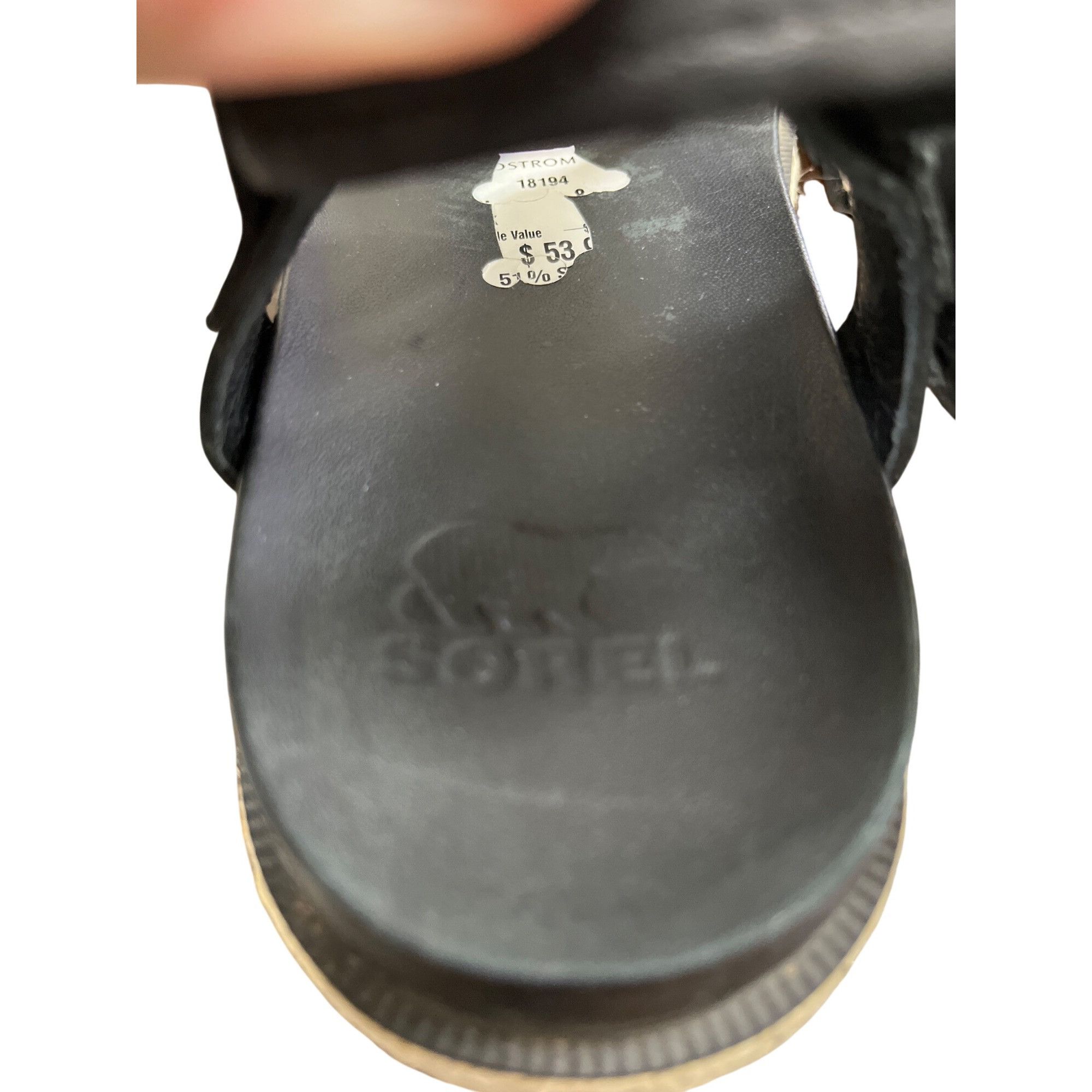 SOREL Sorel wms black leather open toe casual sandals shoes sz8 SK Size US 8 / IT 38 - 14 Thumbnail