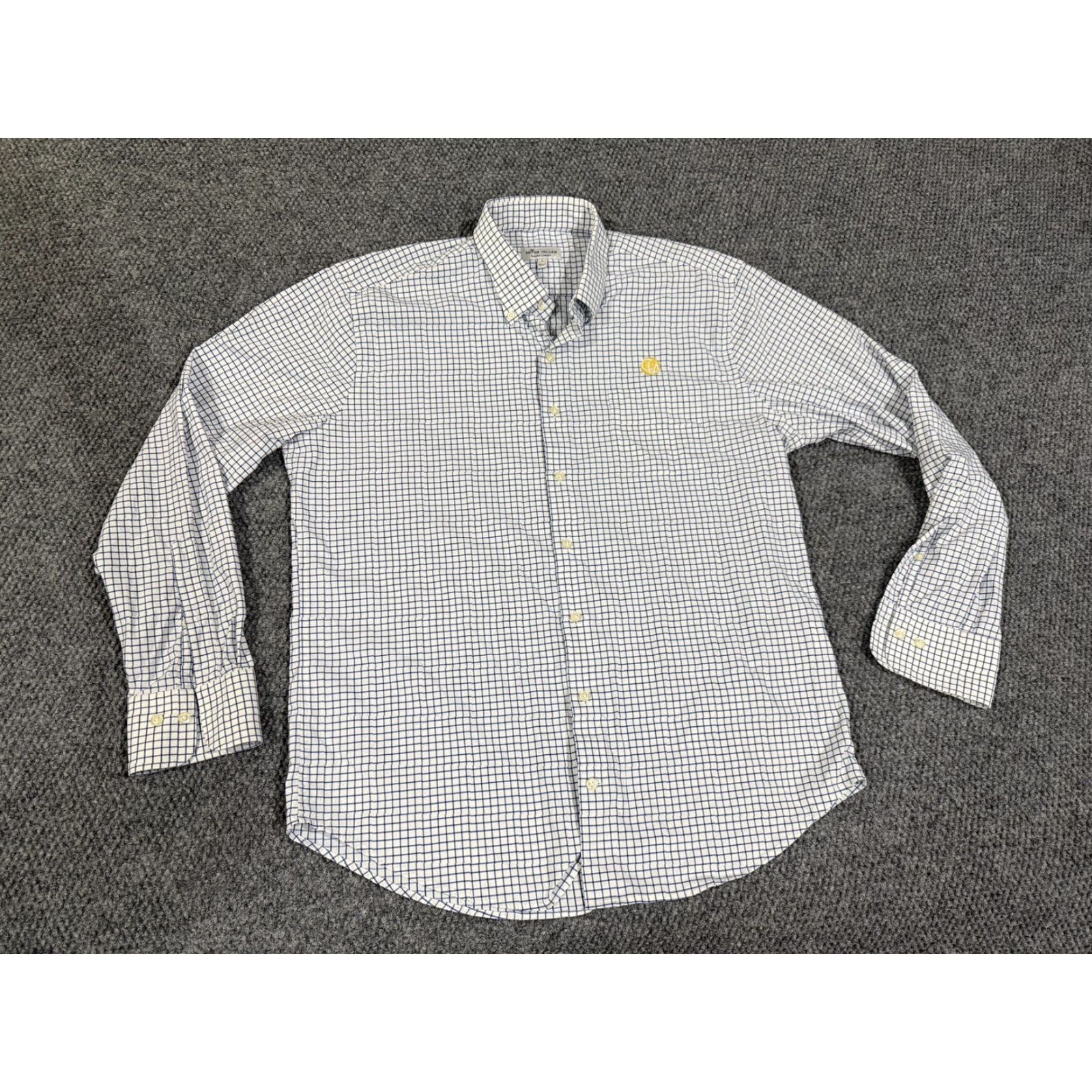 Peter Millar Peter Millar Shirt Mens Large White Blue Check Long Sleeve Button Down Stretch Size US L / EU 52-54 / 3 - 2 Thumbnail