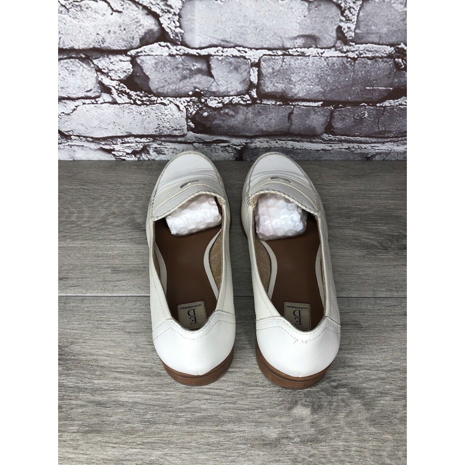 Other Ellen Degeneres ED Laddie White Leather Heart Loafers Shoes Size US 8 / IT 38 - 6 Thumbnail