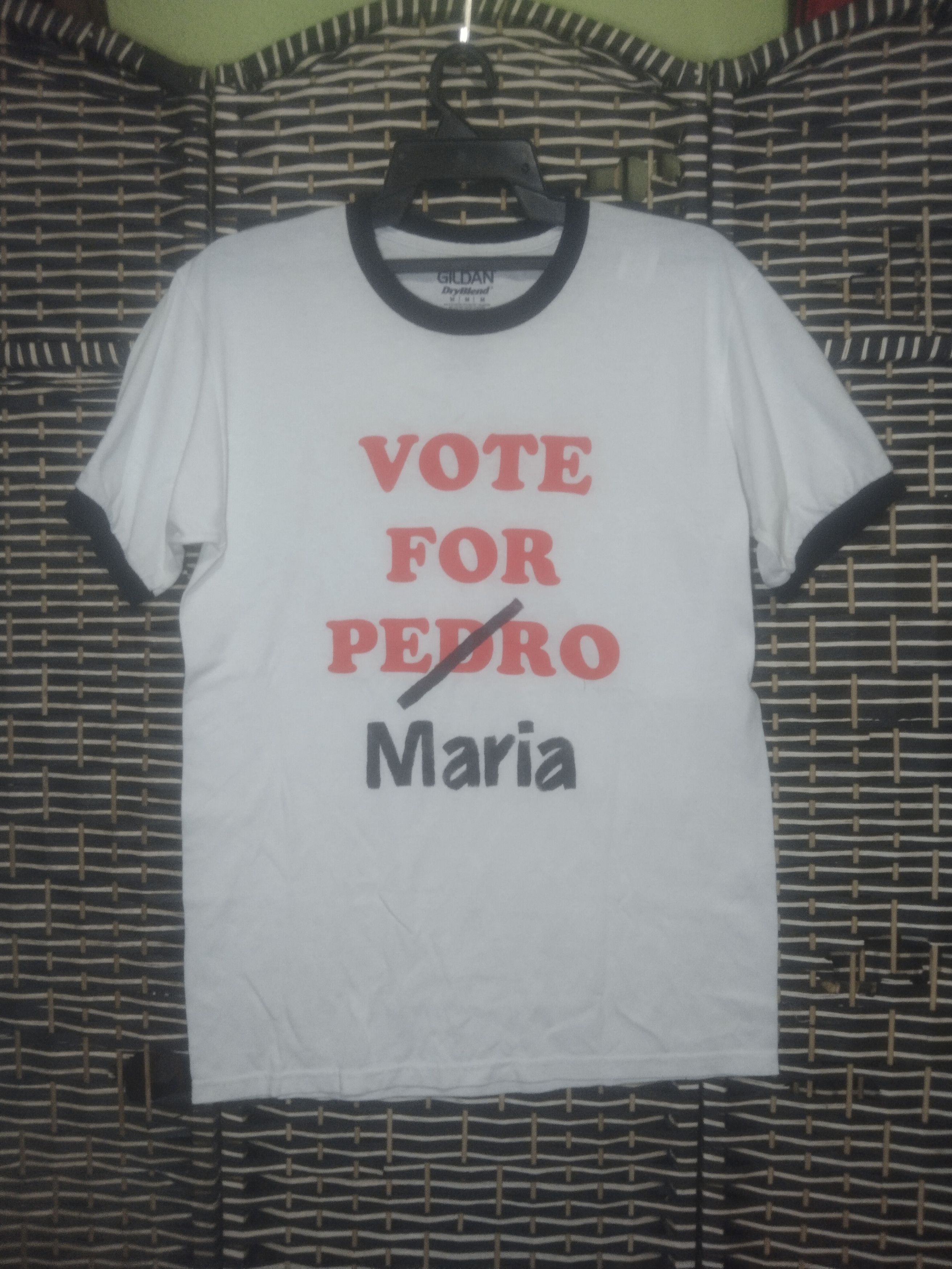 Gildan Custom Vote for (Pedro) Maria t shirt Size US M / EU 48-50 / 2 - 1 Thumbnail
