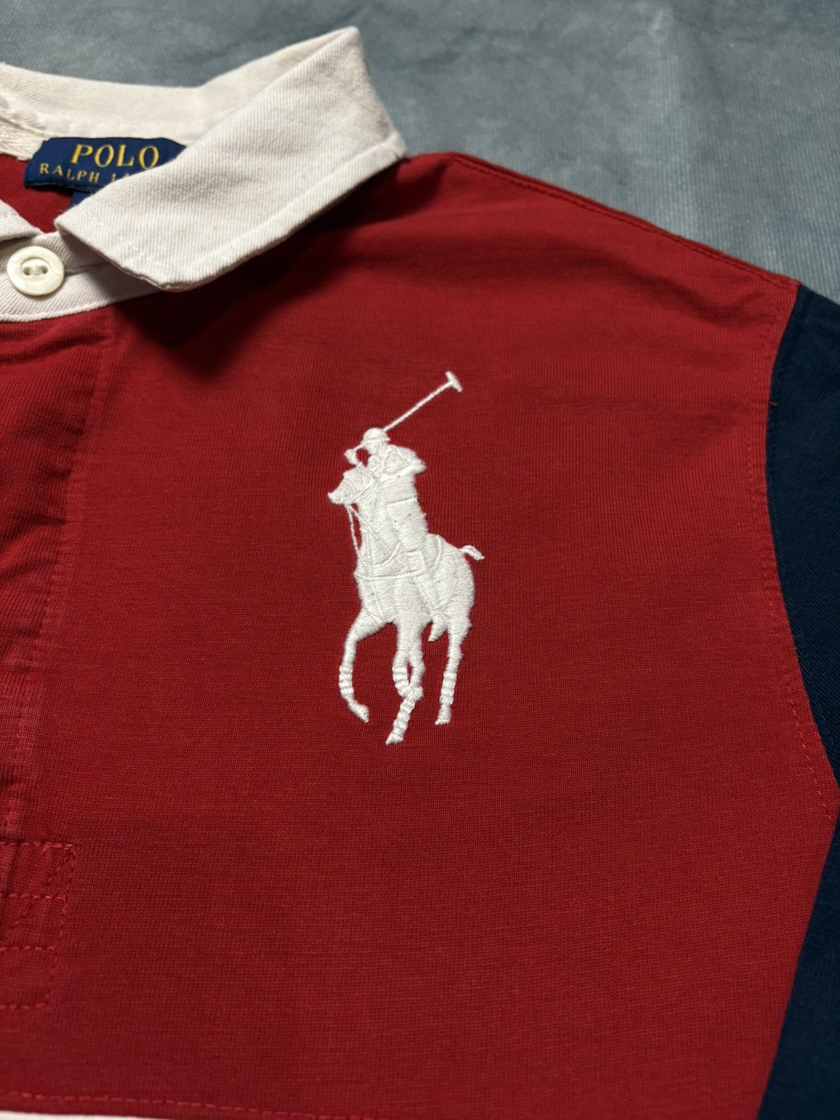 Polo Ralph Lauren × Vintage Ralph Lauren Rugby “POLO 1967” Flag Patch Shirt - Size L Size US L / EU 52-54 / 3 - 2 Thumbnail