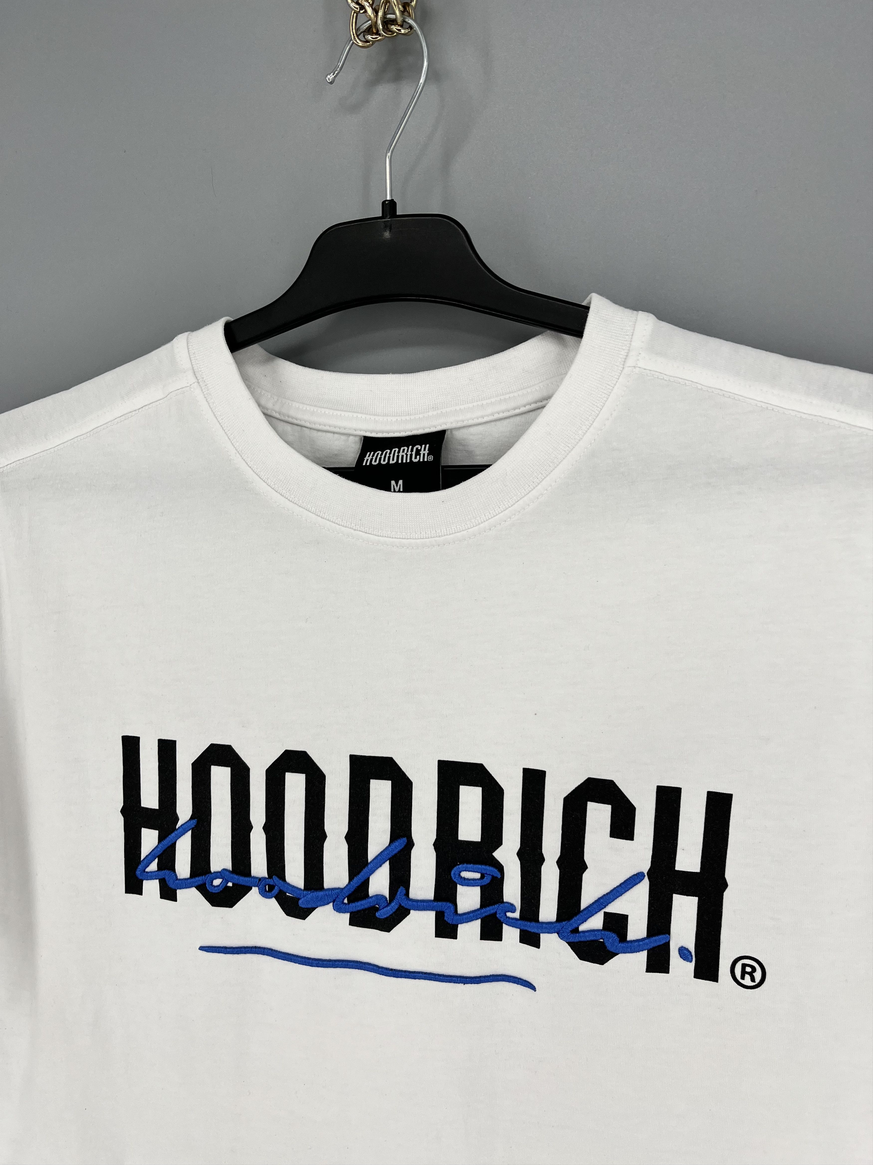 Vintage Hype Hoodrich Big Logo Drill Y2K Streetwear White Tee Size US M / EU 48-50 / 2 - 8 Thumbnail