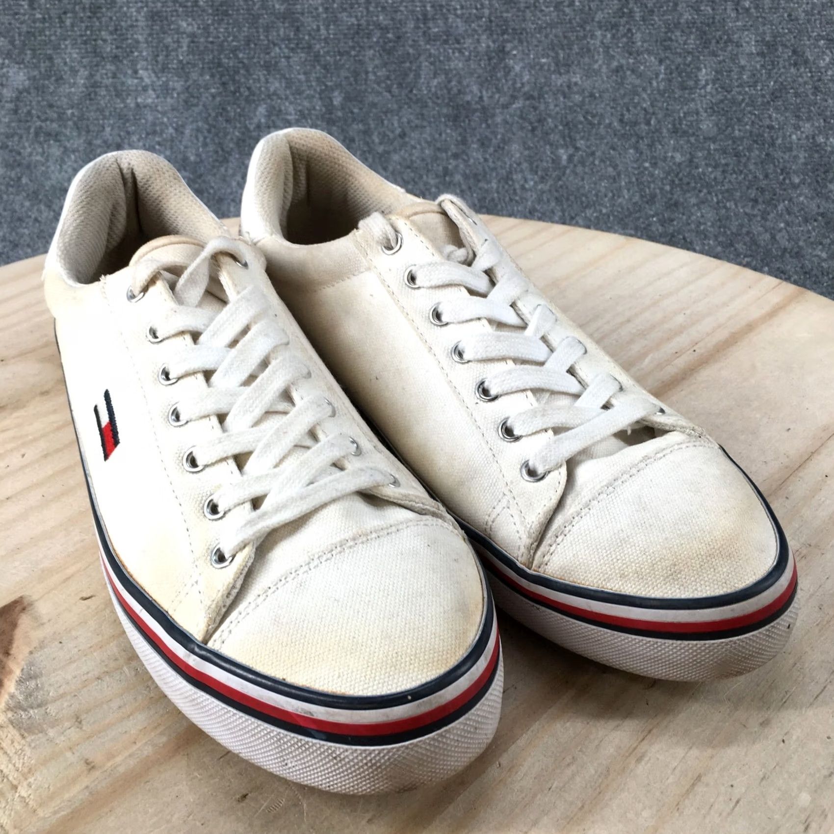 Tommy Hilfiger Tommy Hilfiger Shoes Womens 11 M Fressian Cap Toe Casual Sneakers White Canvas Size ONE SIZE - 3 Thumbnail