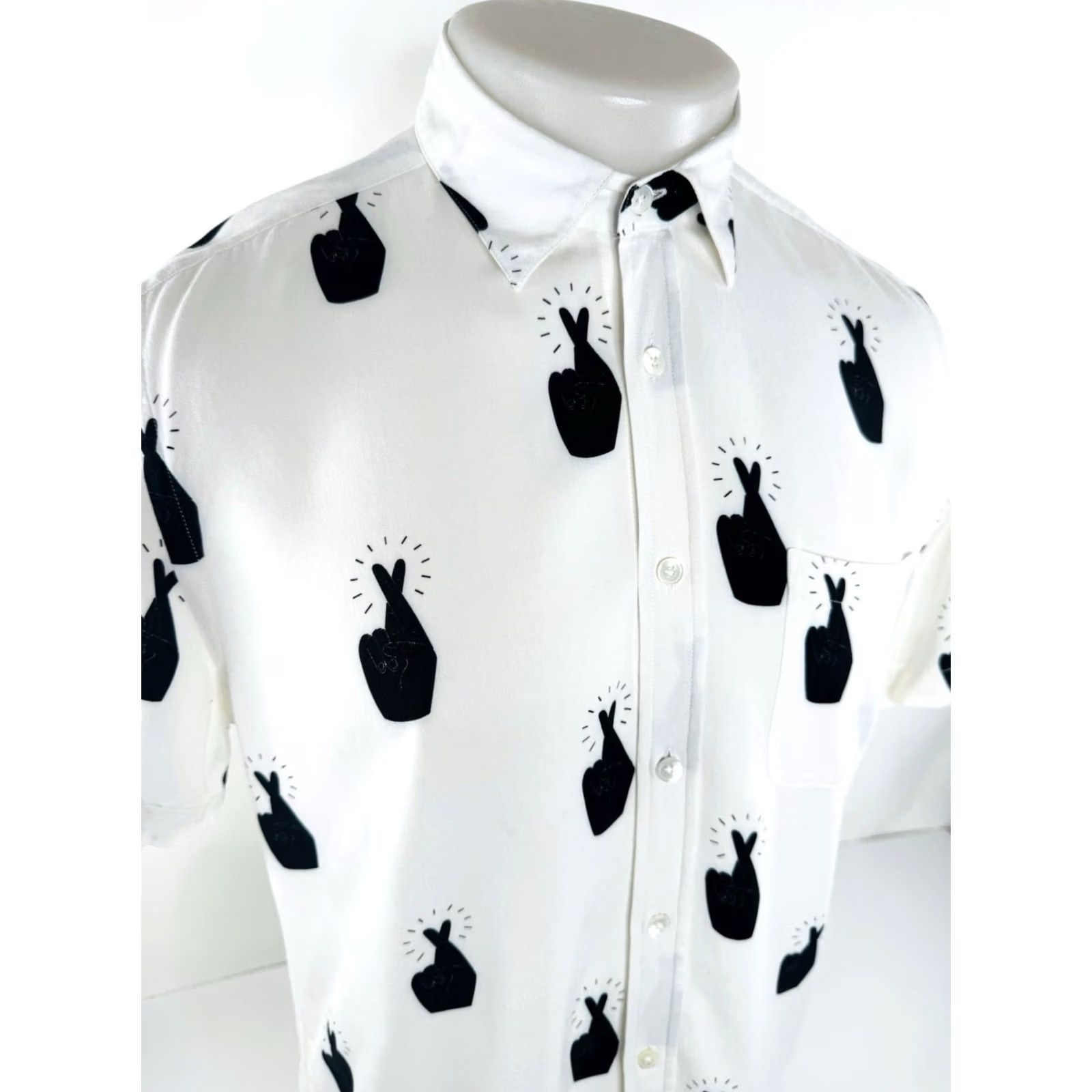 Portuguese Flannel PORTUGUESE FLANNEL Shirt Camp Mens S / M White / Black Short Sleeve Button-UpEXCELLENT Size US M / EU 48-50 / 2 - 2 Thumbnail