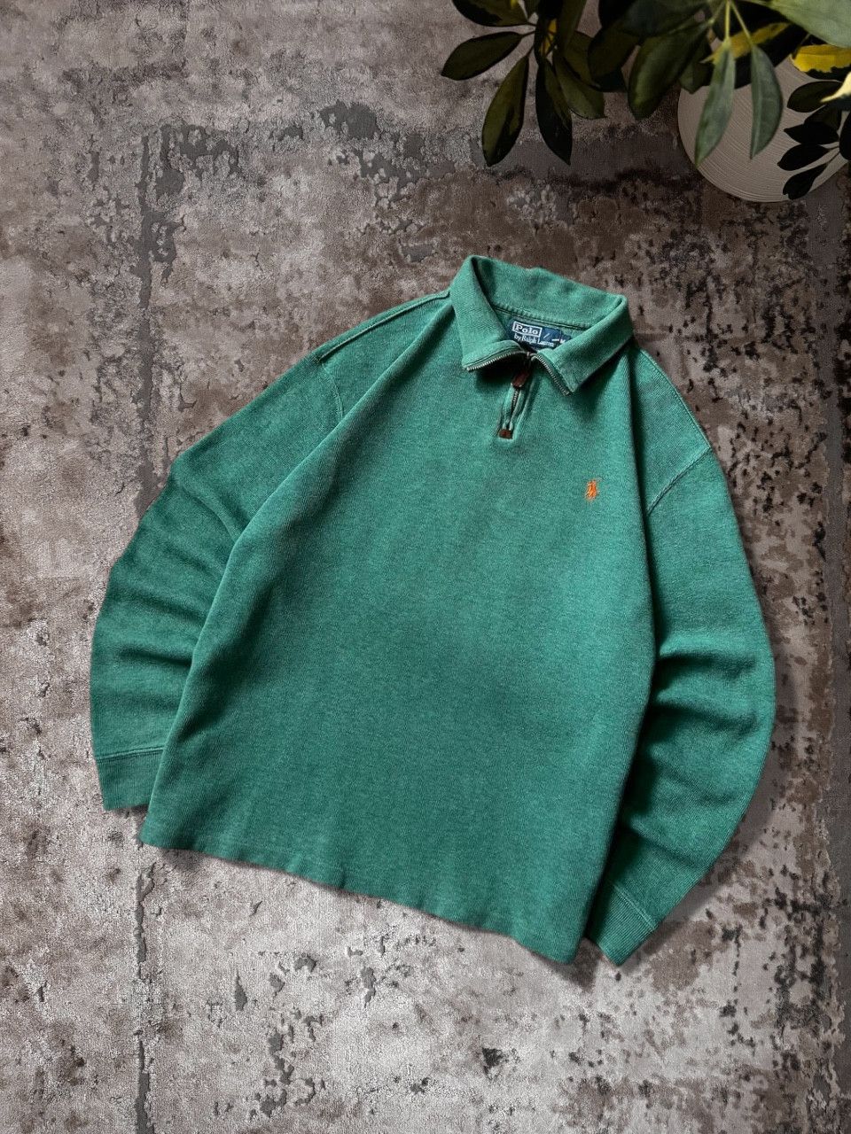 Polo Ralph Lauren VTG Polo Ralph Lauren Royal Green 1/4 Zip Luxury Sweatshirt Size US M / EU 48-50 / 2 - 1 Thumbnail