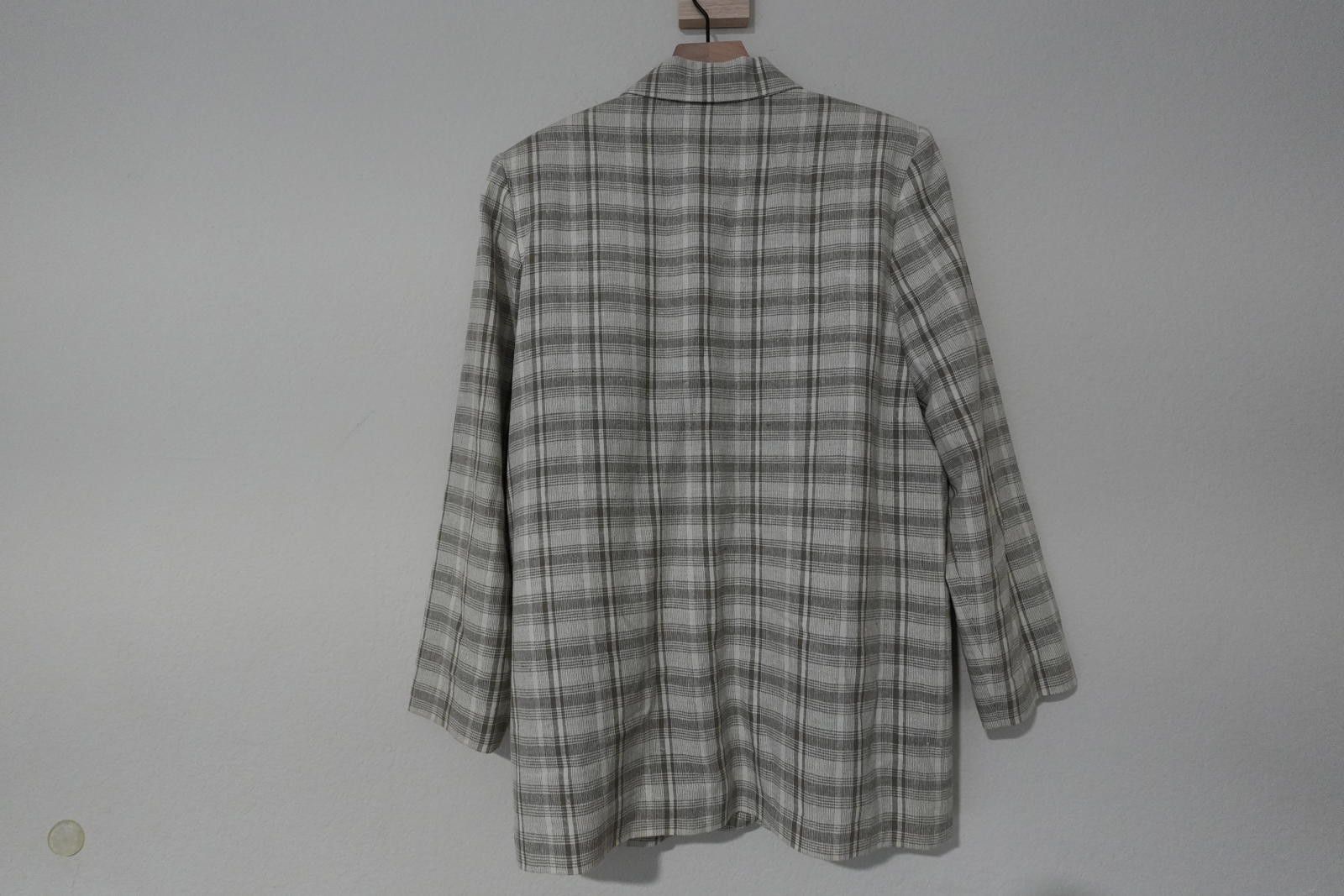 Other Prophecy by Sag Harbor Blazer Womens 12 Grey Cream Plaid VTG Size XL / US 12-14 / IT 48-50 - 4 Thumbnail