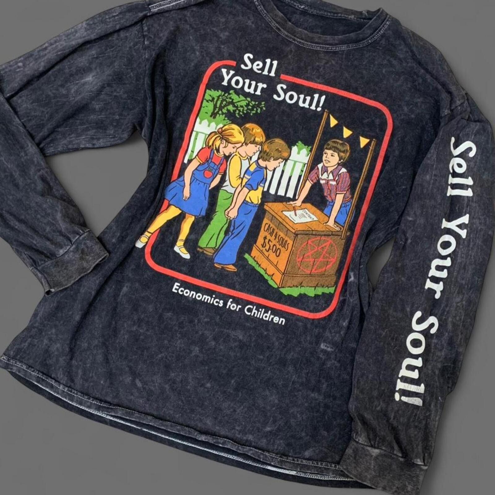 Hot Topic Grey "Sell Your Soul" long sleeve tee Size M / US 6-8 / IT 42-44 - 1 Thumbnail