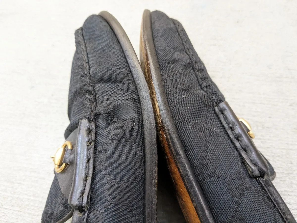 Gucci Gucci Horsebit Loafers Black 8.5 Canvas Monogram Leather Fur Size US 8.5 / IT 38.5 - 8 Thumbnail