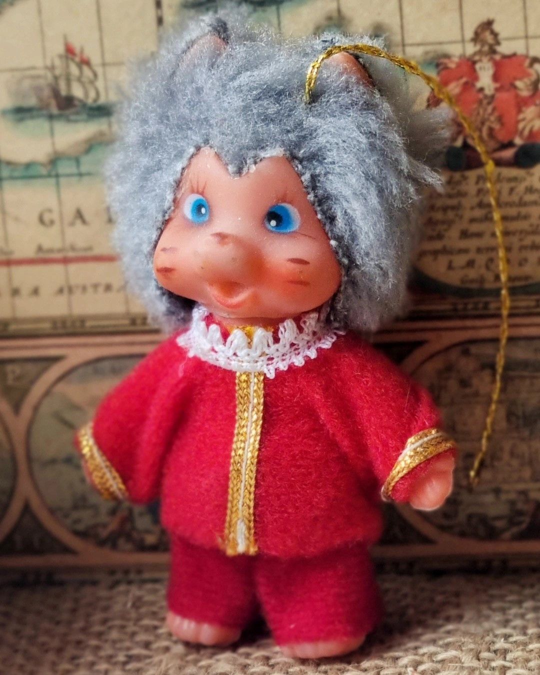 Designer × Vintage Vintage Nyamy Christmas Ornament – Retro Flocked Cat Figure Size ONE SIZE - 1 Thumbnail