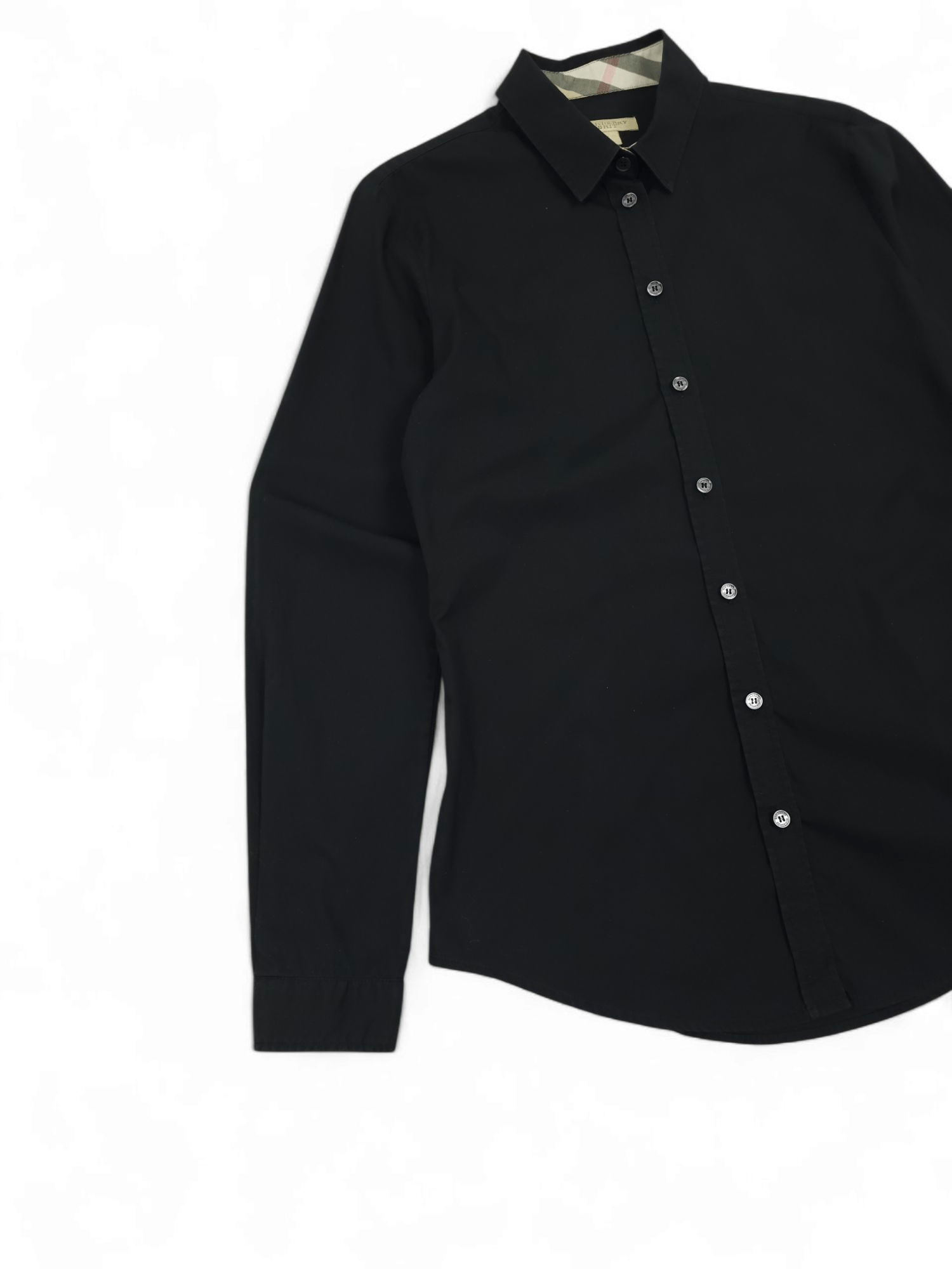 Burberry 💎 Vintage Burberry Brit Nova Check Black Button Up Shirt Size S / US 4 / IT 40 - 3 Thumbnail