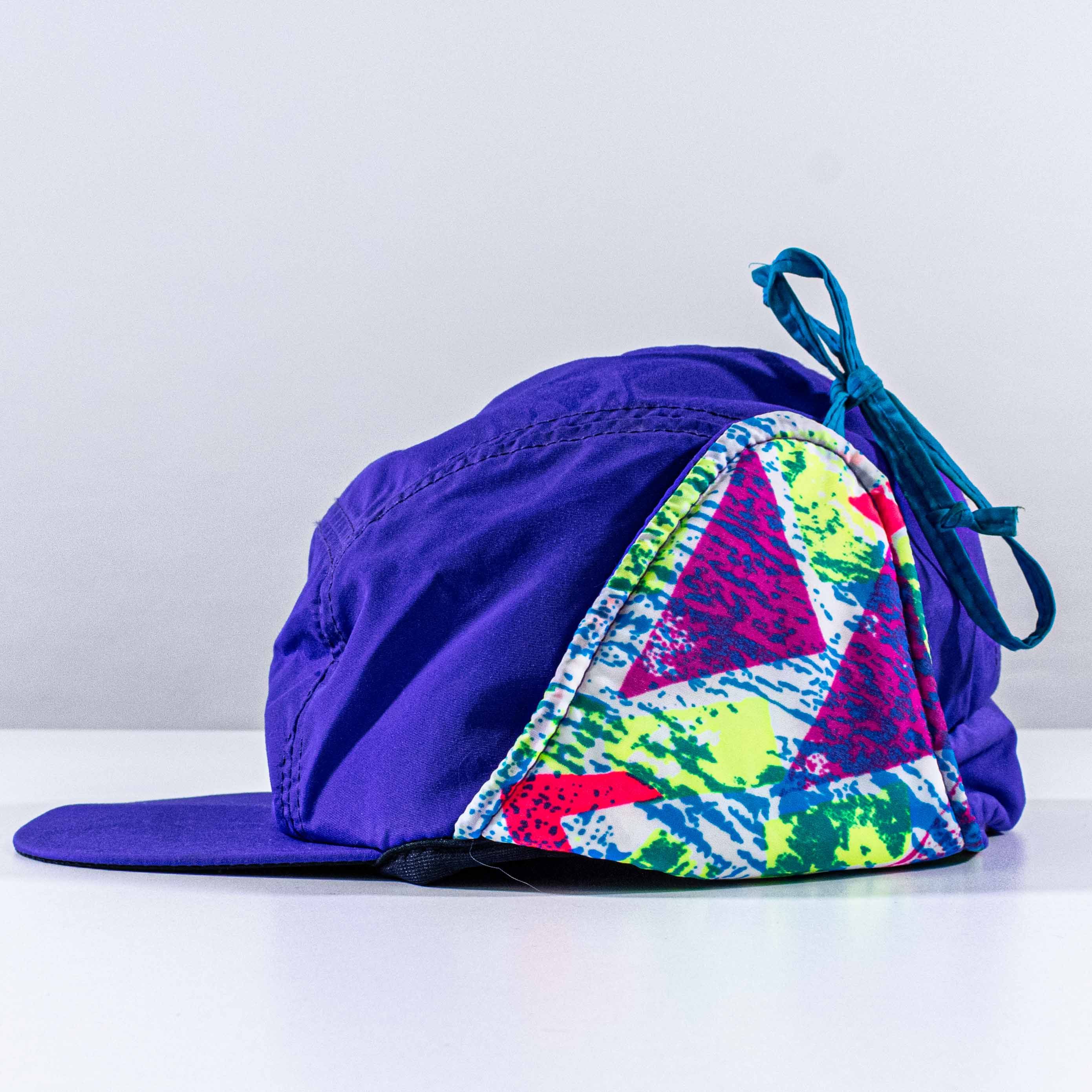 Columbia Columbia 5 Panel Trapper Hat 90s USA Quilted Neon Cap Medium Size ONE SIZE - 3 Thumbnail
