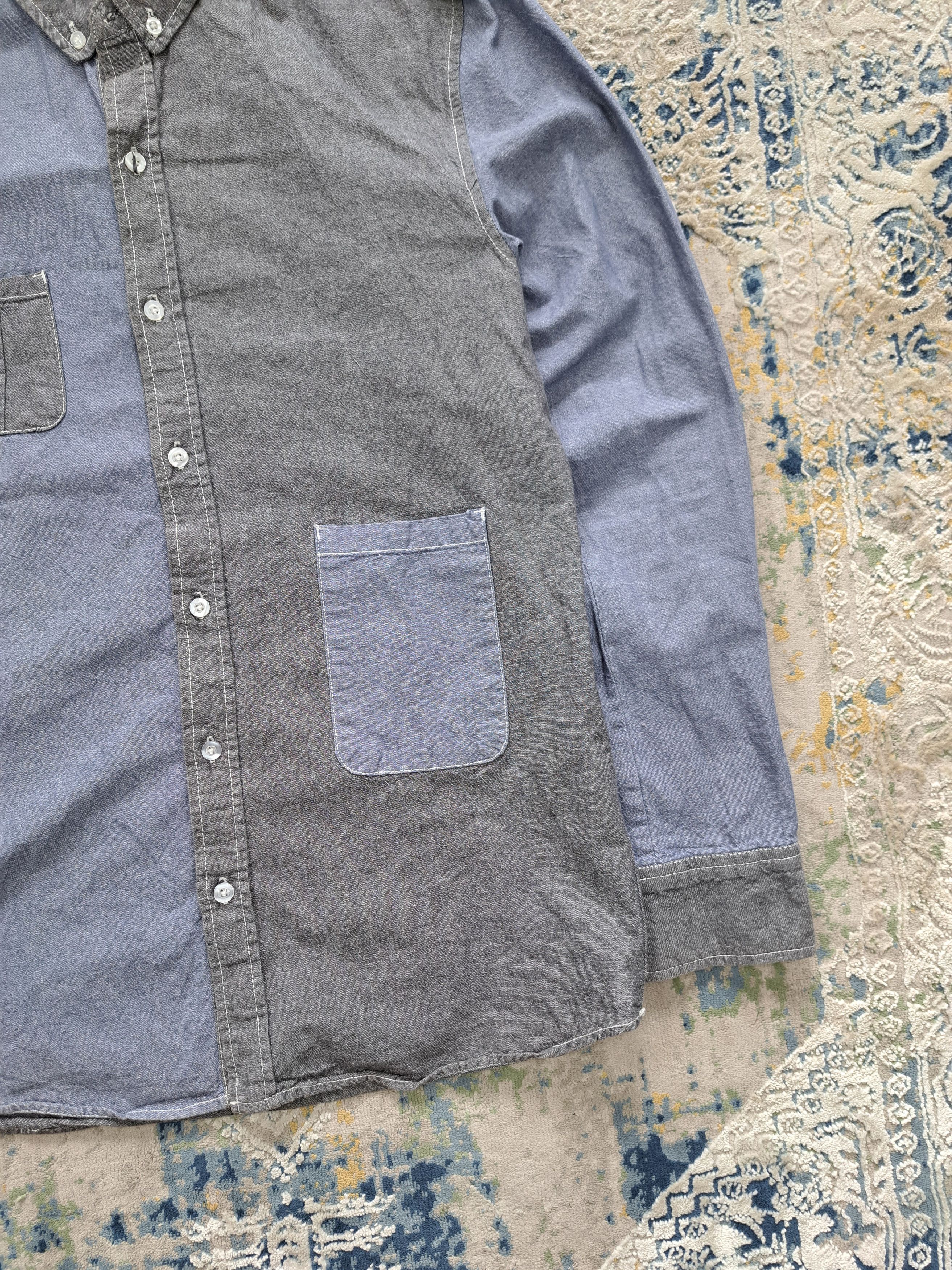 Bellfield Bellfield Two Tone Pocket Button Up Shirt Denim Avant Garde Size US M / EU 48-50 / 2 - 3 Thumbnail