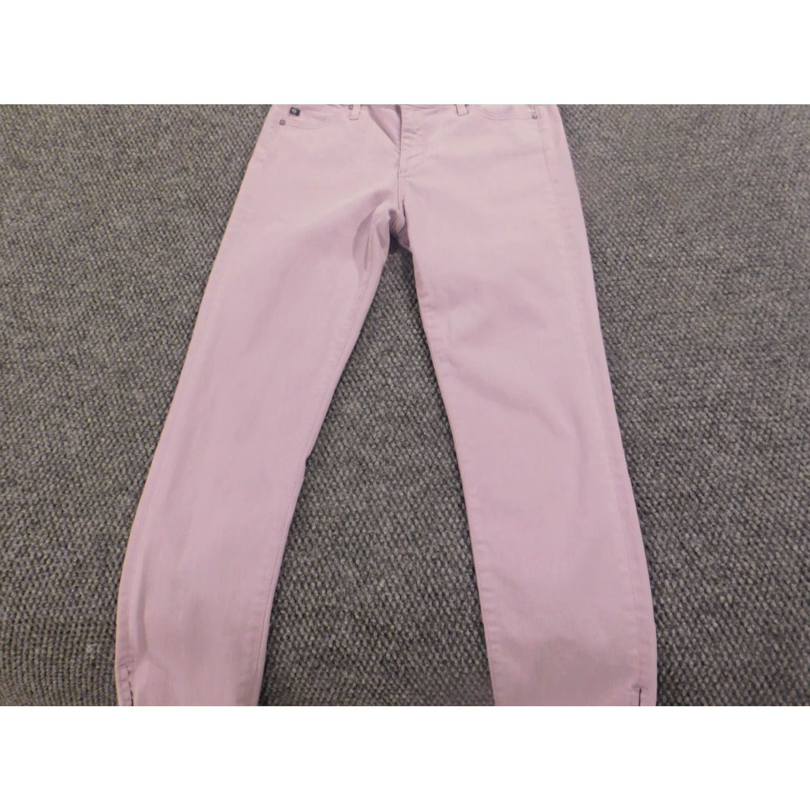 Vintage AG Adriano Goldschmied Womens Jeans Crop Leg 28 Purple Slim Zip 25in Denim Cotton Zipper Cropped Classic Regular Inseam 25in Size 28" / US 6 / IT 42 - 7 Thumbnail