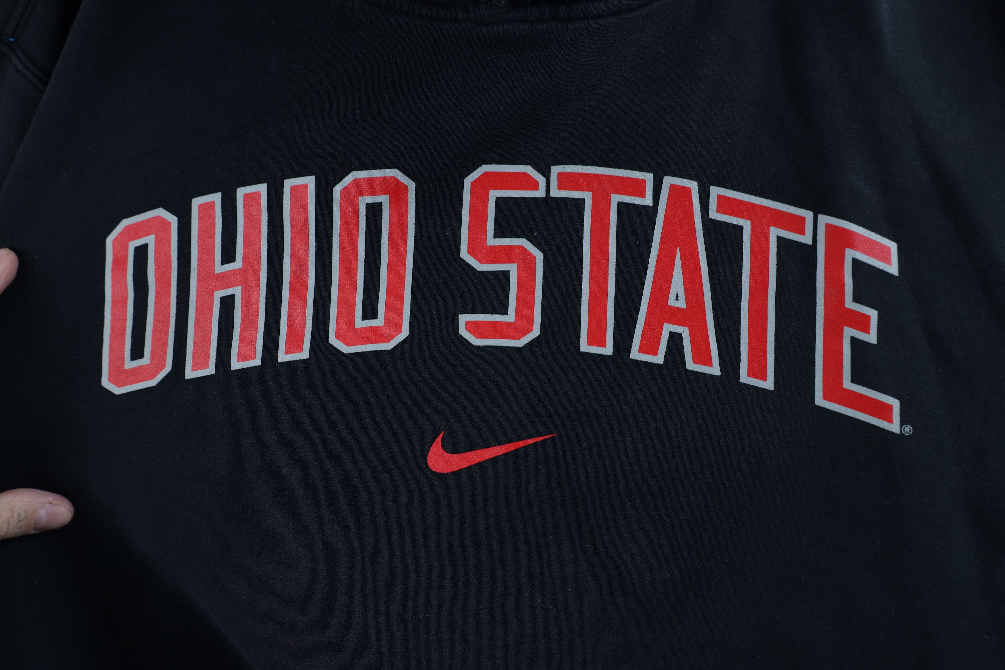Nike × Vintage Vintage Nike Swoosh Ohio State University Hoodie Black Size US XXL / EU 58 / 5 - 5 Thumbnail