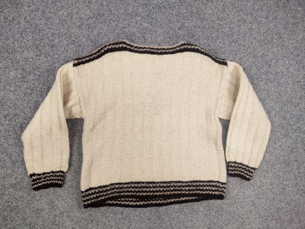 Vintage Vintage 50-60's Hand Knit Wool Crew chek Sweater skier Logo Size US S / EU 44-46 / 1 - 10 Thumbnail
