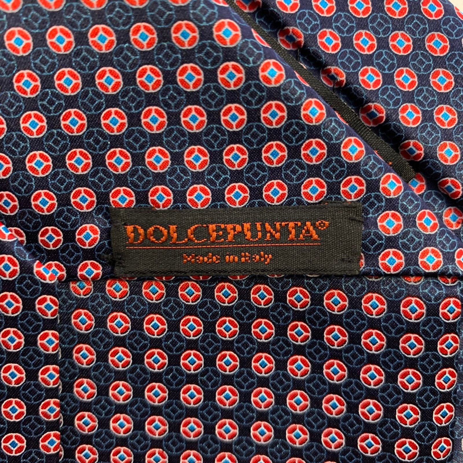 Dolcepunta DOLCEPUNTA Navy Red Floral Silk Tie Size ONE SIZE - 3 Thumbnail
