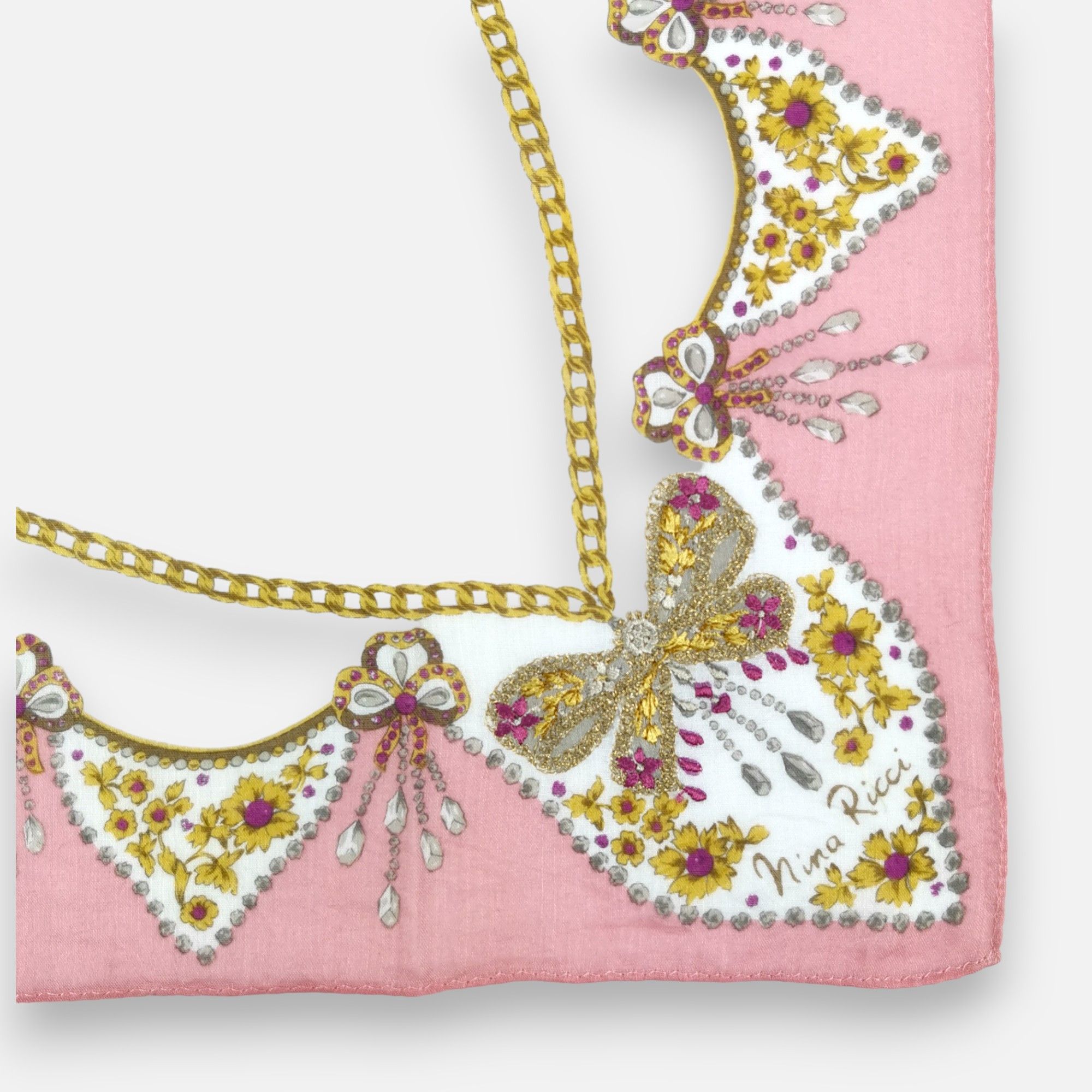 Japanese Brand Vintage Nina Ricci Handkerchief Neckerchief Bandana Size ONE SIZE - 4 Thumbnail