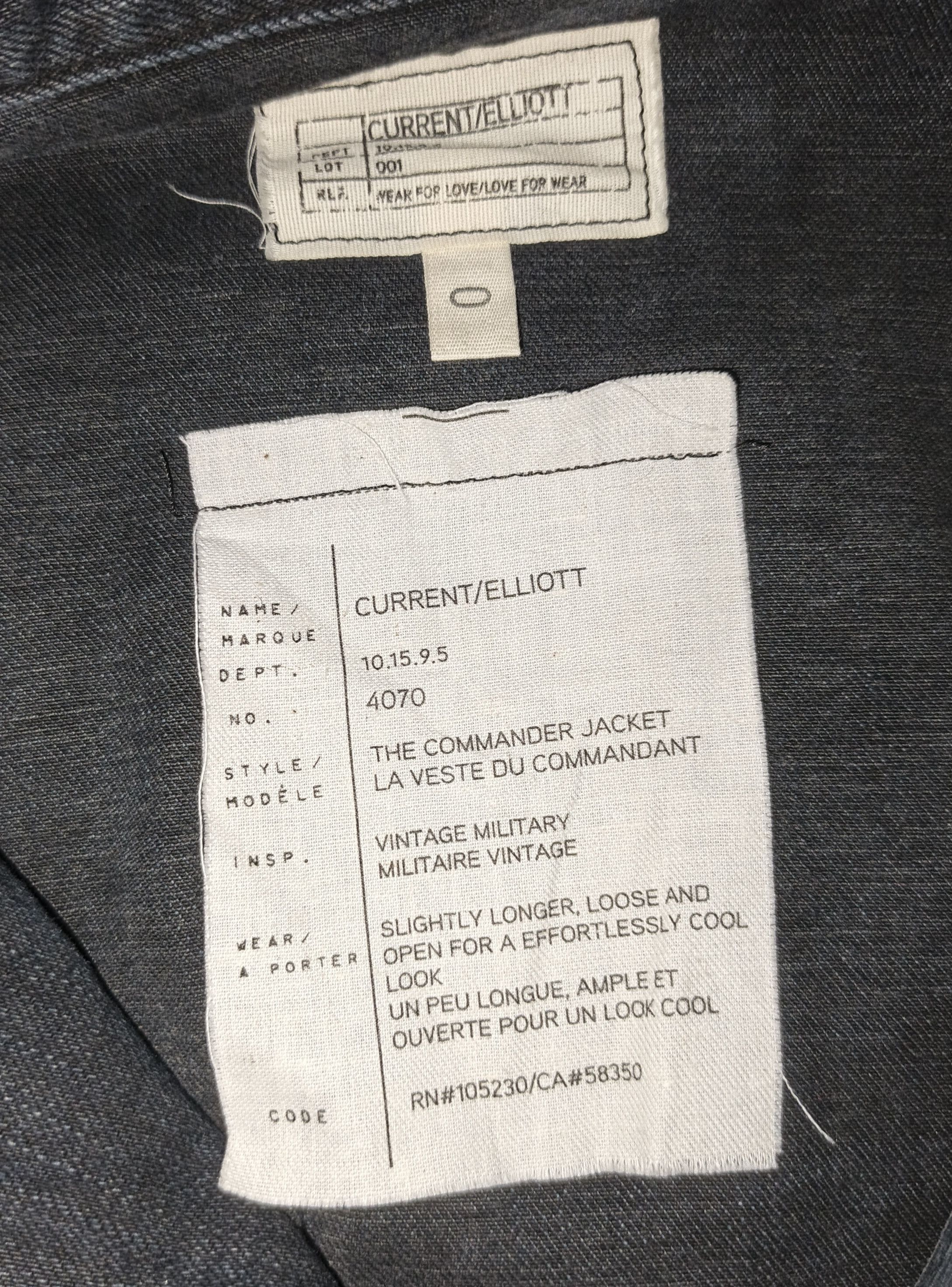 Current/Elliot NWT Current/Elliott The Commander Denim Jacket Size US M / EU 48-50 / 2 - 9 Thumbnail