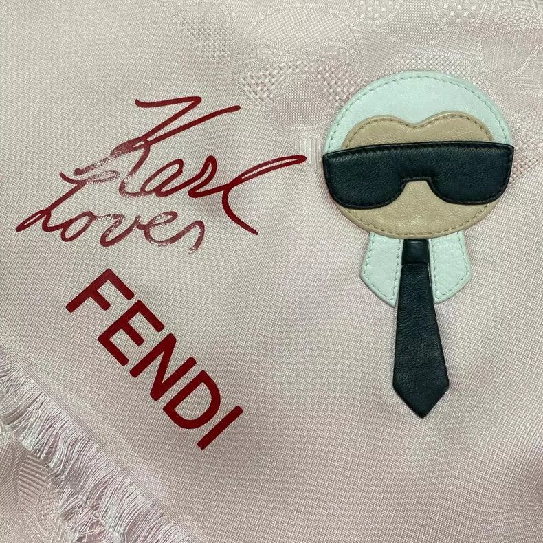 Fendi FENDI Silk Logo Scarf in Pink Color Size ONE SIZE - 3 Thumbnail