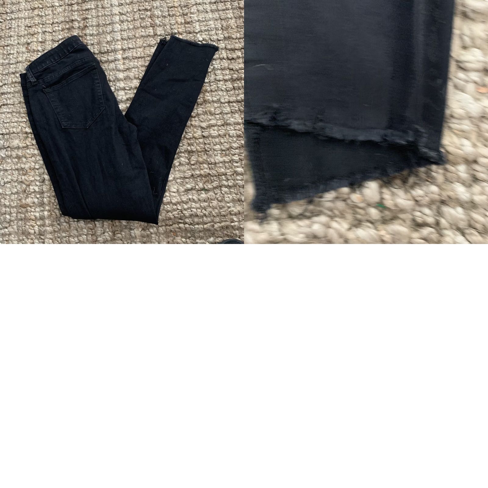 Vintage Joe's Jeans Womens Black Mid Rise Skinny Stretch Denim Jeans 28 Raw Asymmetrical Hem Size 28" / US 6 / IT 42 - 8 Thumbnail