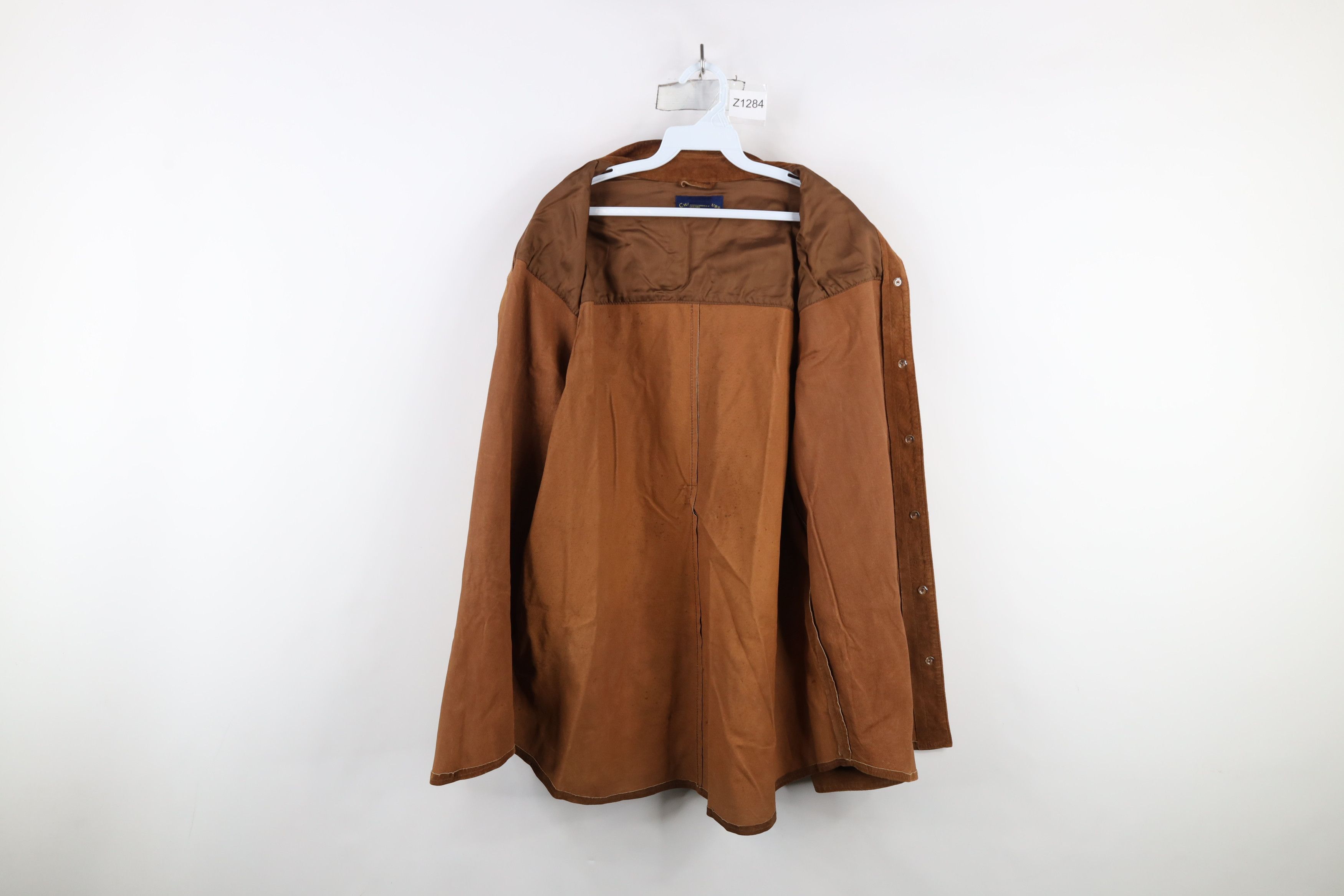 Vintage Vintage 90s Streetwear Suede Leather Shirt Jacket Jac Shirt Size XL / US 12-14 / IT 48-50 - 8 Thumbnail