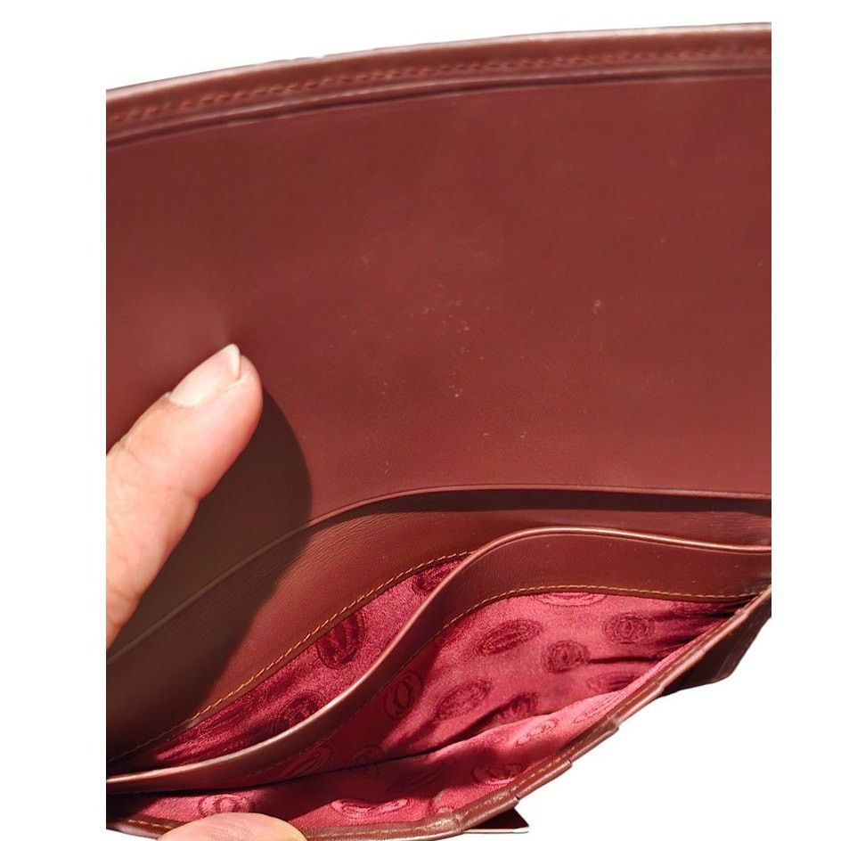 Cartier Cartier Vintage Bi-fold Long Wallet Bordeaux Red Size ONE SIZE - 8 Thumbnail