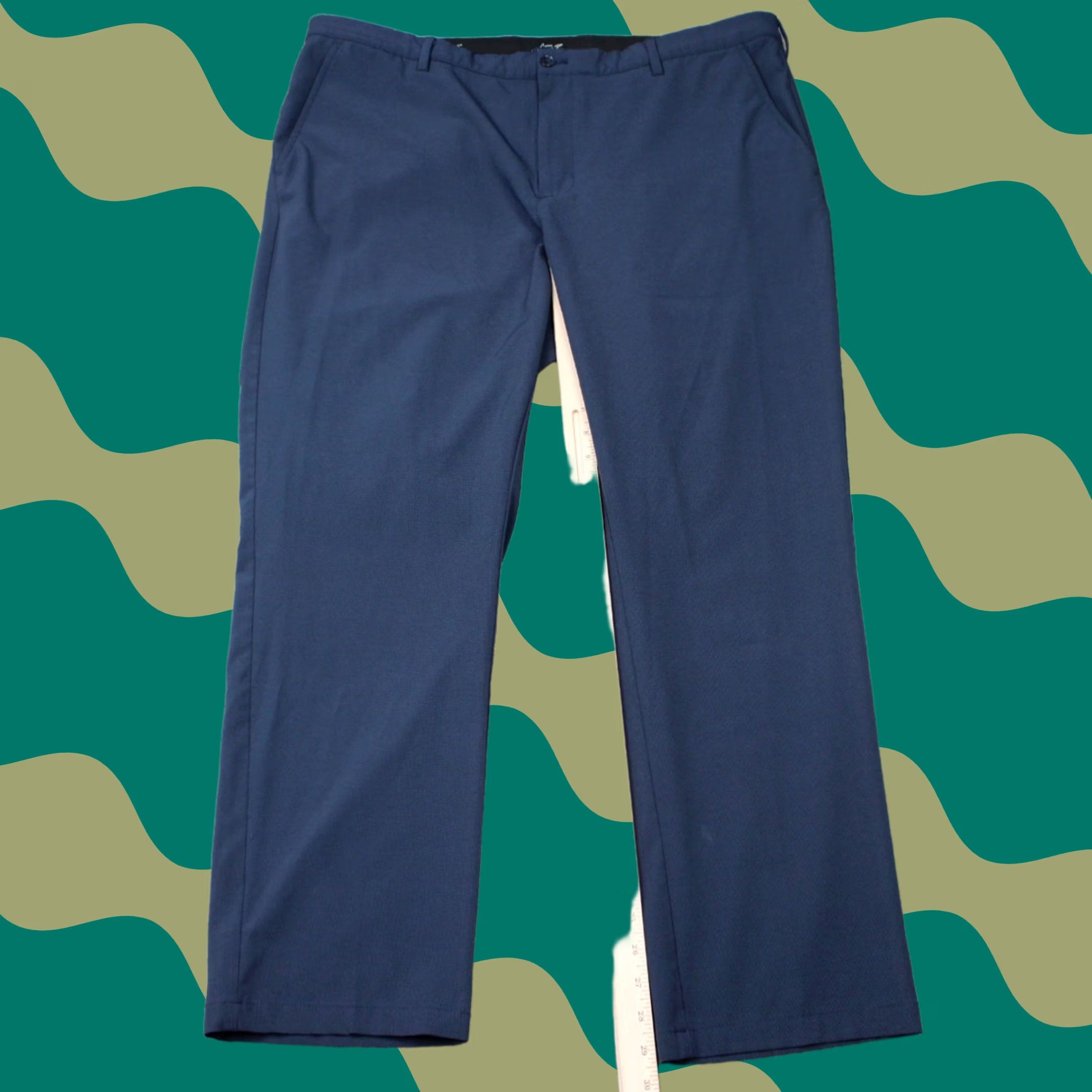 Vintage Greg Norman Pants Mens 40x30 Blue Flat Front Polyester Stretch Straight Leg Pants Size US 40 / EU 56 - 1 Thumbnail