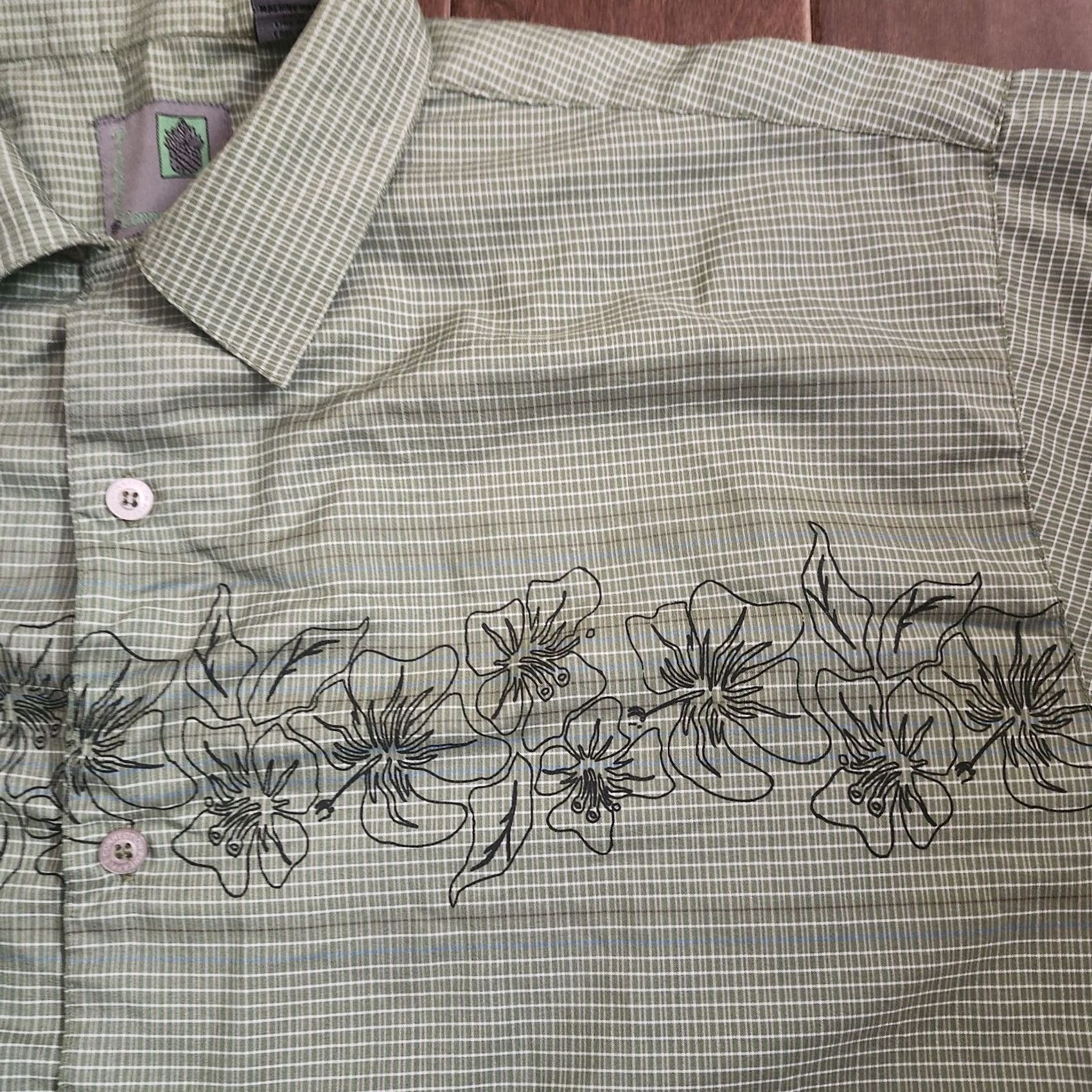 Vintage Pineapple Connection Hawaiian Green Floral Button Up Men's Shirt L Size US L / EU 52-54 / 3 - 6 Thumbnail