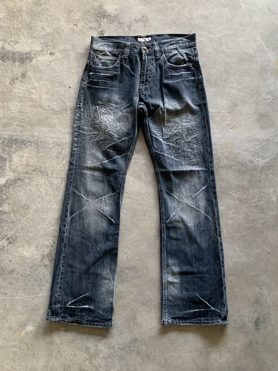 Japanese Brand FLARE SORRIDERE SICK WHISKERED WASHED JAPANESE GRUNGE Size US 33 - 1 Thumbnail