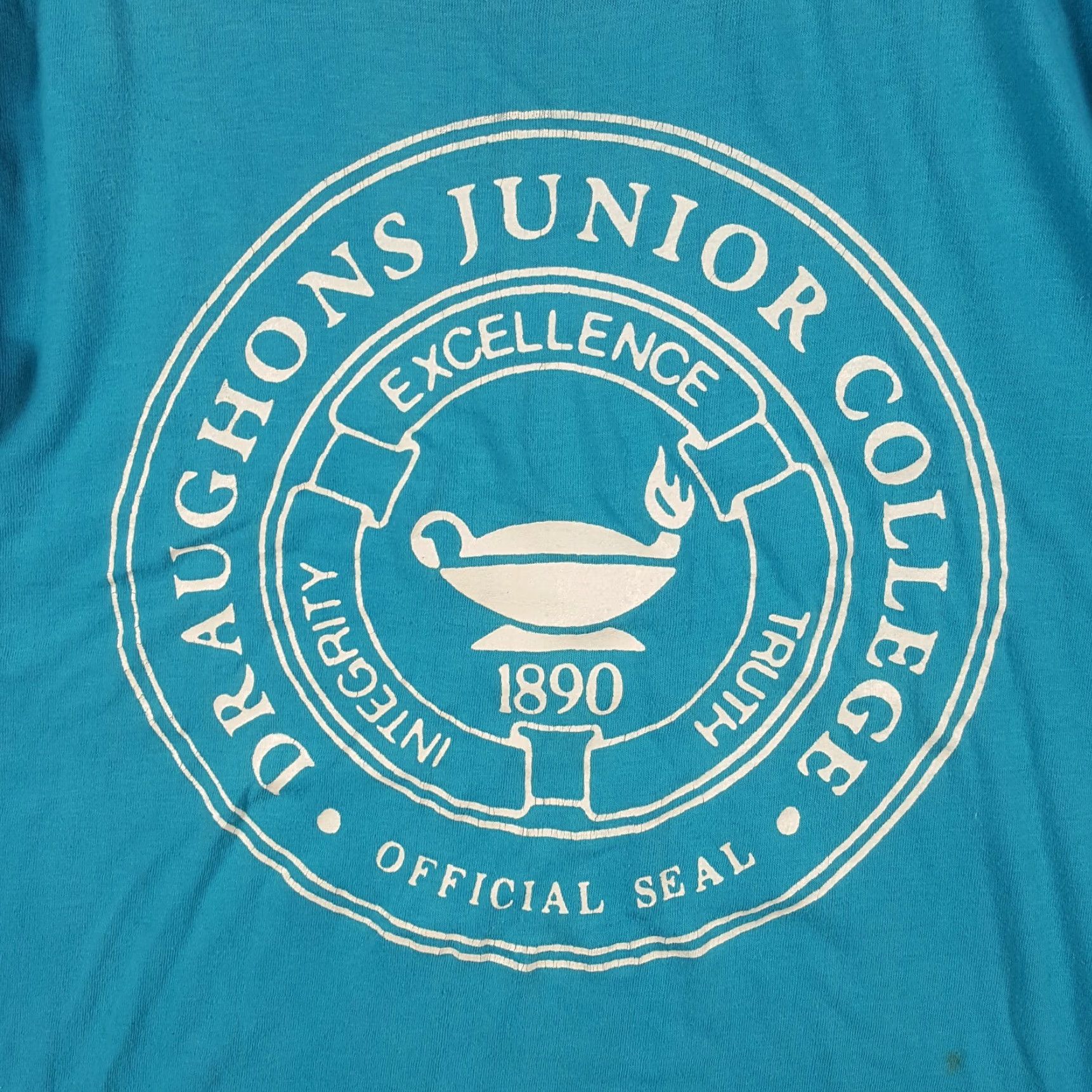 Vintage VINTAGE 80s Hanco Draughons Junior College T-Shirt Small Blue Collegiate USA Mens Size US S / EU 44-46 / 1 - 2 Thumbnail