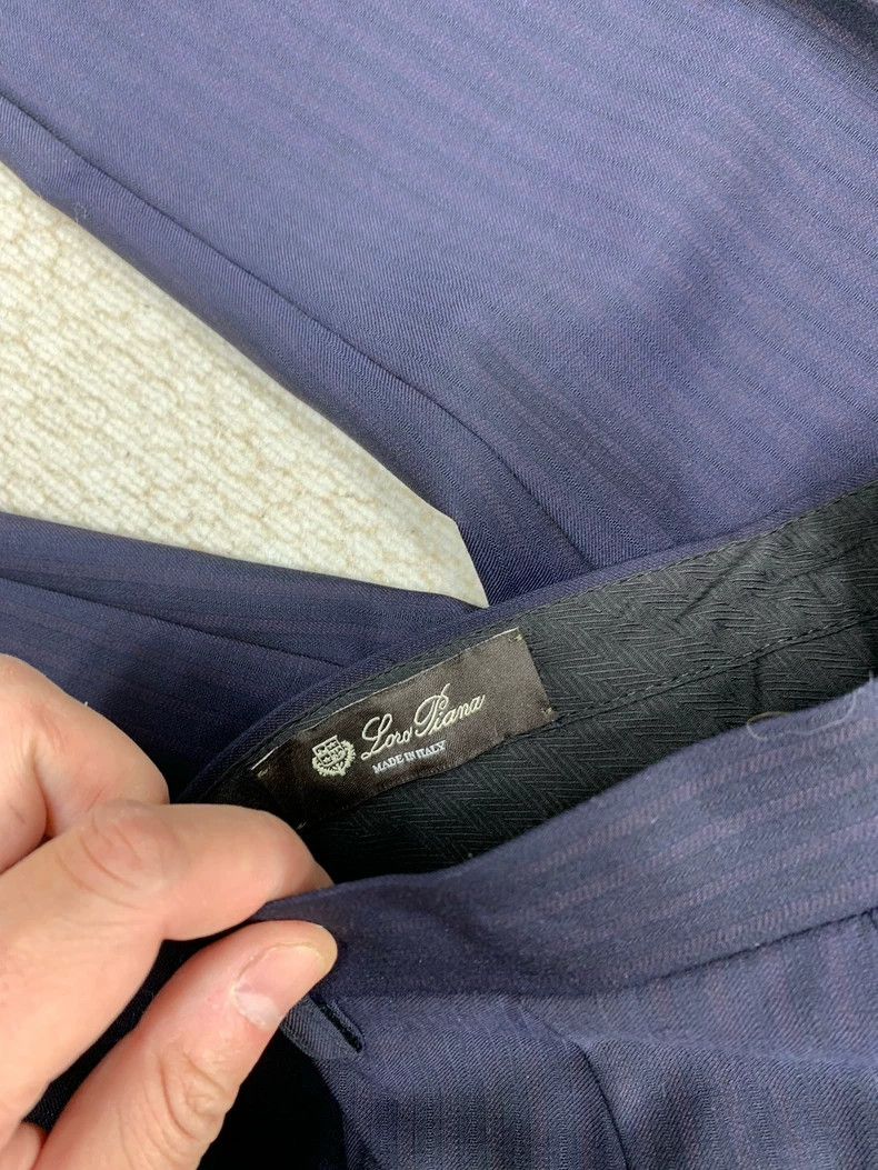Other LORO PIANA Dark blue and dark red stripes, wool dress trou Size US 32 / EU 48 - 3 Thumbnail