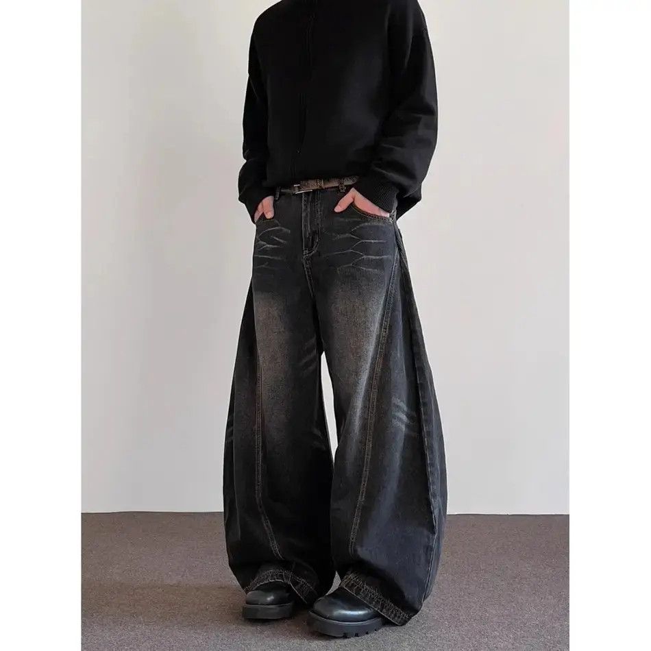 Japanese Brand Retro loose wide leg straight leg jeans Size US 32 / EU 48 - 2 Thumbnail