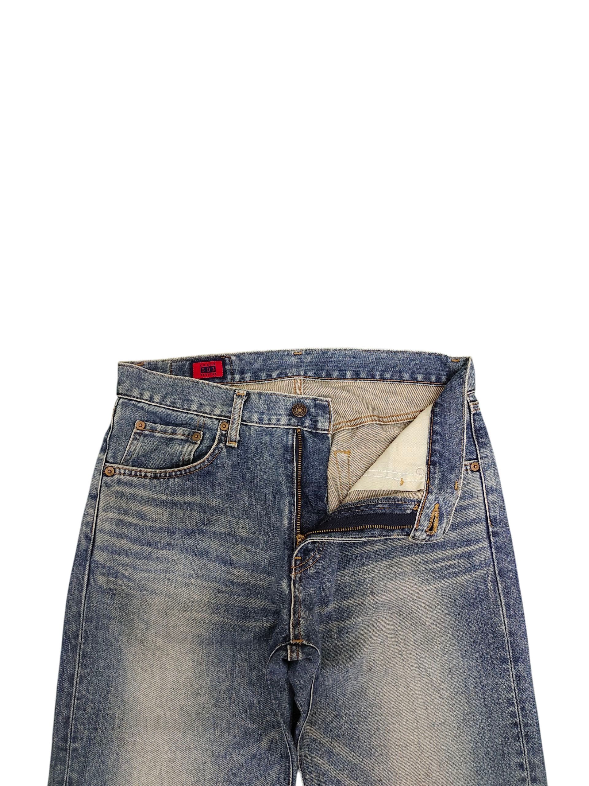 Number (N)ine × Undercover Vintage 90s Edwin 503 Clawmark Distress Faded Denim Jeans Size US 32 / EU 48 - 7 Thumbnail