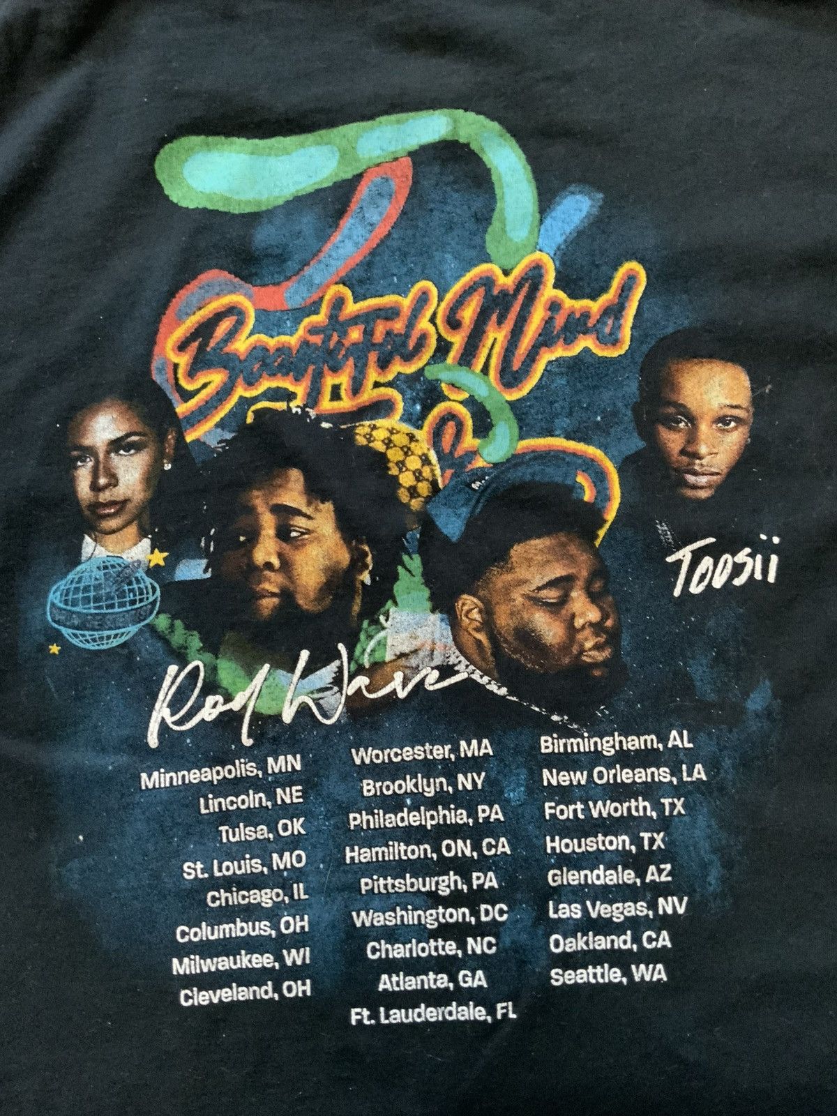 Band Tees Rod Wave Beautiful Mind 2022 Tour Concert T-Shirt Size US M / EU 48-50 / 2 - 4 Thumbnail