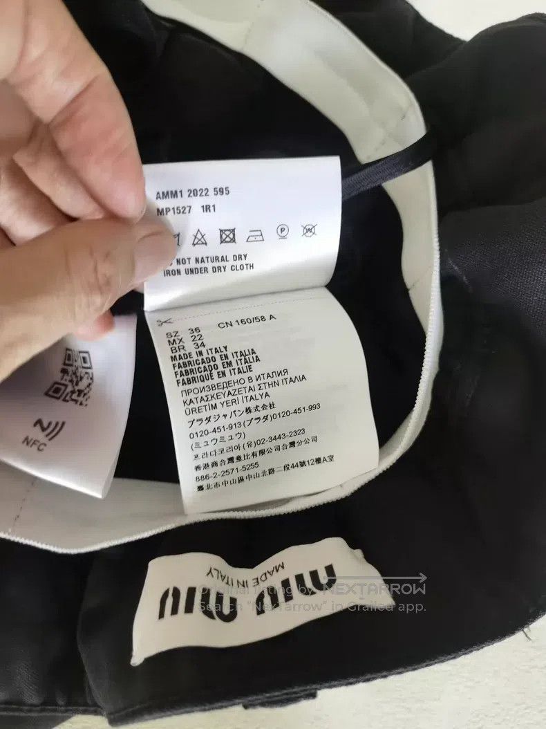 Miu Miu Miu Miu 36 Bracket pants black wide-leg pants Size 35" - 4 Thumbnail