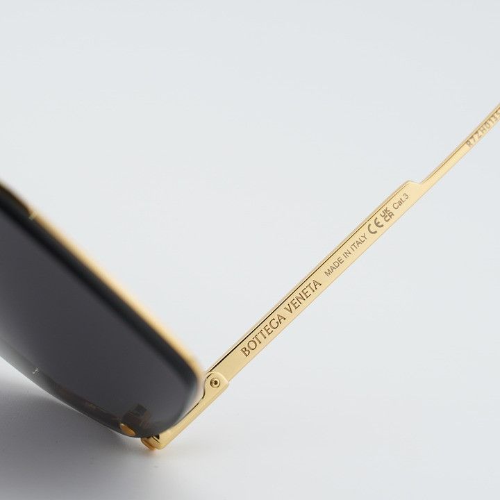 Bottega Veneta Bottega Veneta BV1045S 001 Sunglasses Gold Square Frame Size ONE SIZE - 7 Thumbnail