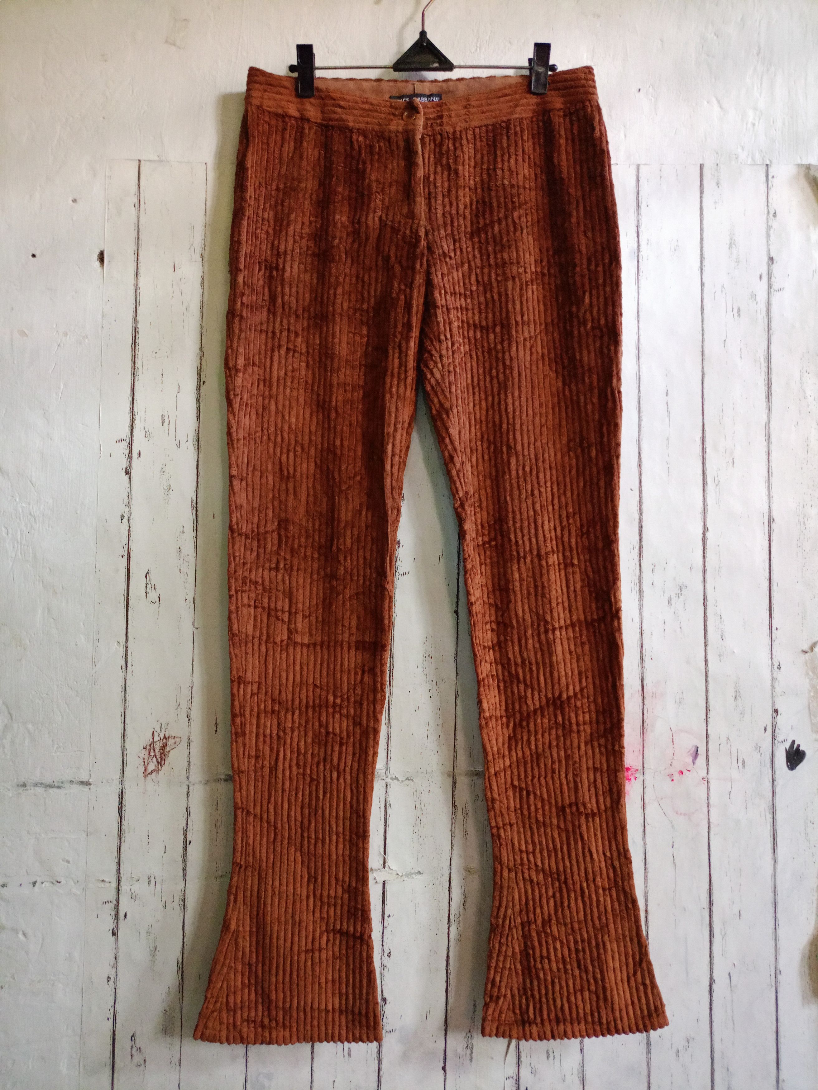 Dolce Gabbana Low-Rise Velvet Corduroy Pants