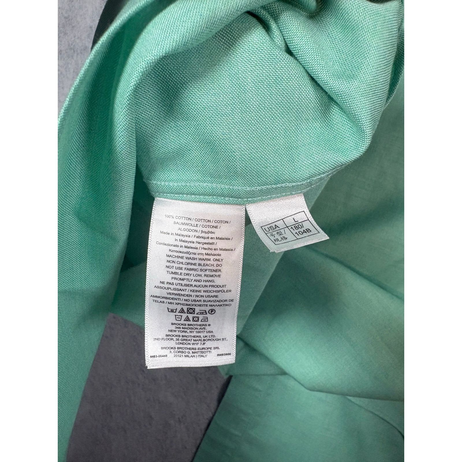 Brooks Brothers Brooks Brothers Madison Dress Shirt Green Large #0503 Size US L / EU 52-54 / 3 - 4 Thumbnail