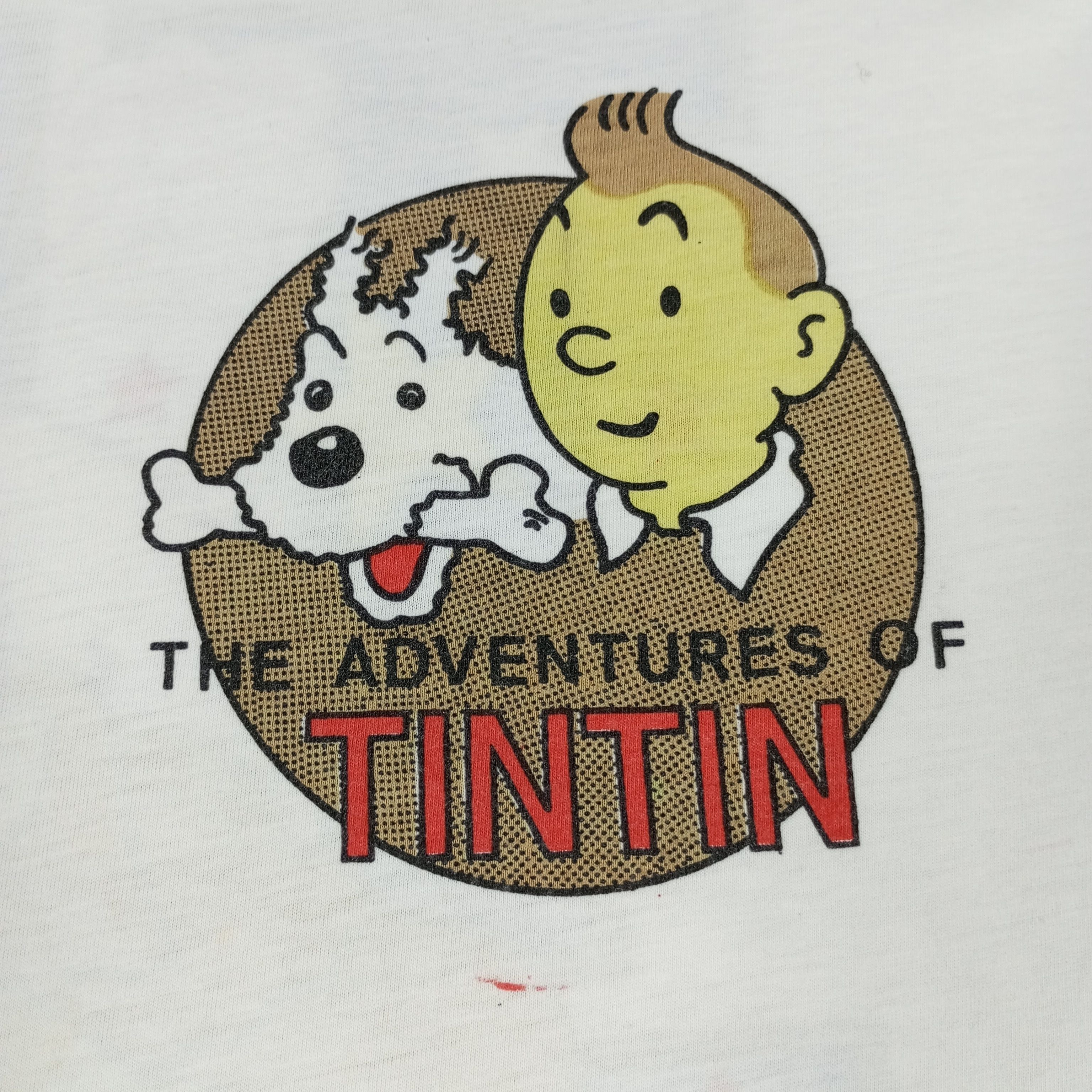 Vintage The Adventures Of Tintin Streetwear Style Cartoon Tshirt Size US L / EU 52-54 / 3 - 4 Thumbnail