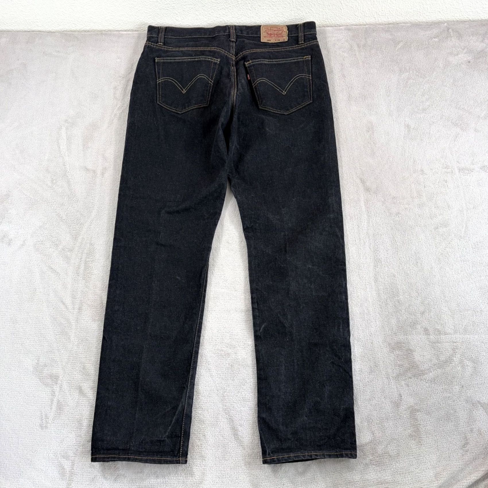 Levi's VINTAGE Levi 501 Jeans Button Fly Den im Black Denim USA Men 36x34 36x32 Regular Fit Straight 5-Pocket USA Theme Woman Size US 36 / EU 52 - 4 Thumbnail