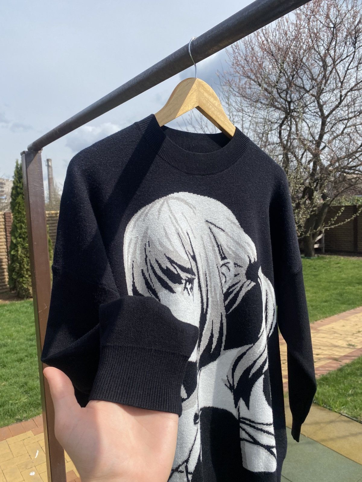 Japanese Brand Anime girl graphic knit sweater, oversized pullover Size L / US 10 / IT 46 - 5 Thumbnail
