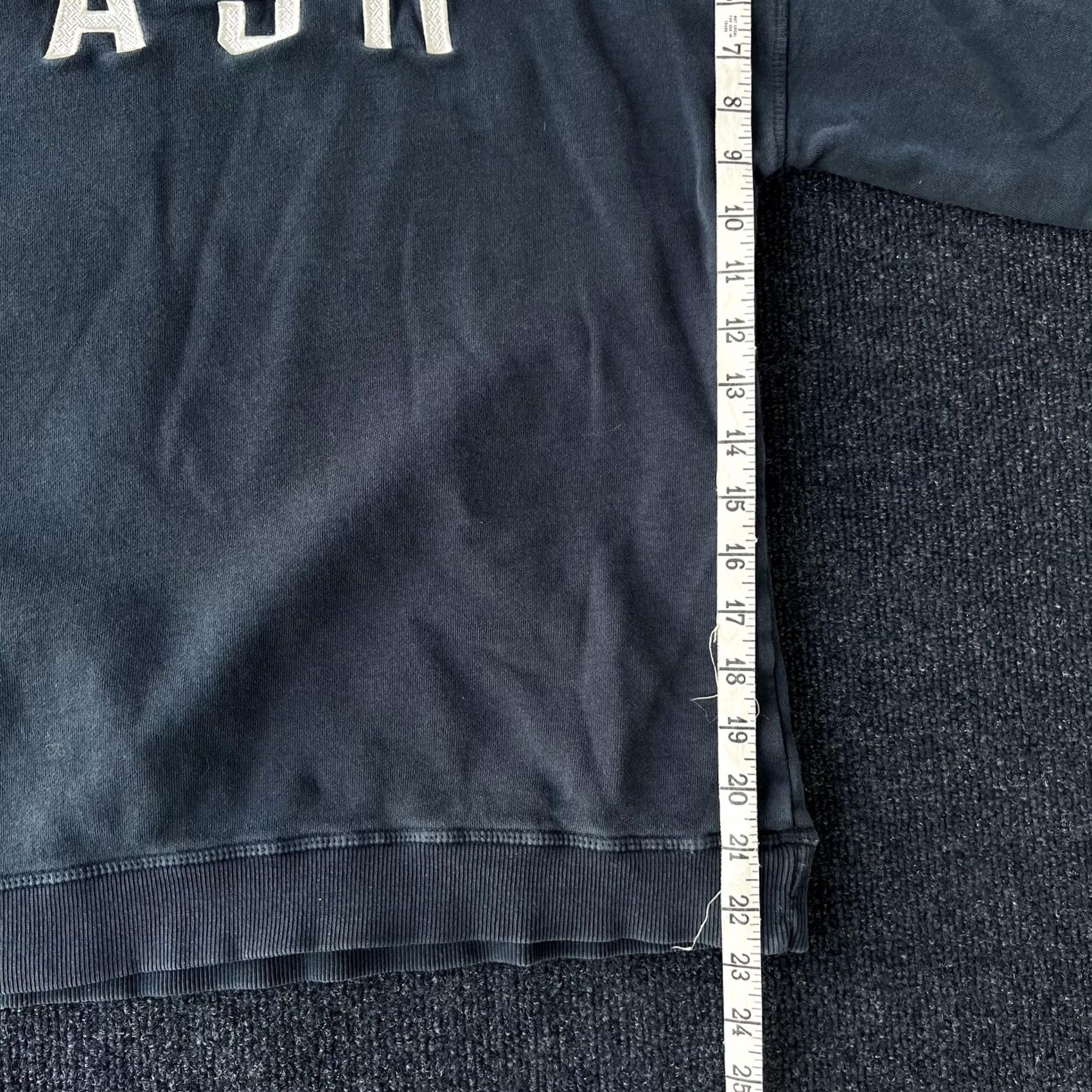 ASH NASH Sweatshirt Mens S/M Charcoal Blue Crewneck Applique Fleece Long Sleeve Size S / US 4 / IT 40 - 6 Thumbnail