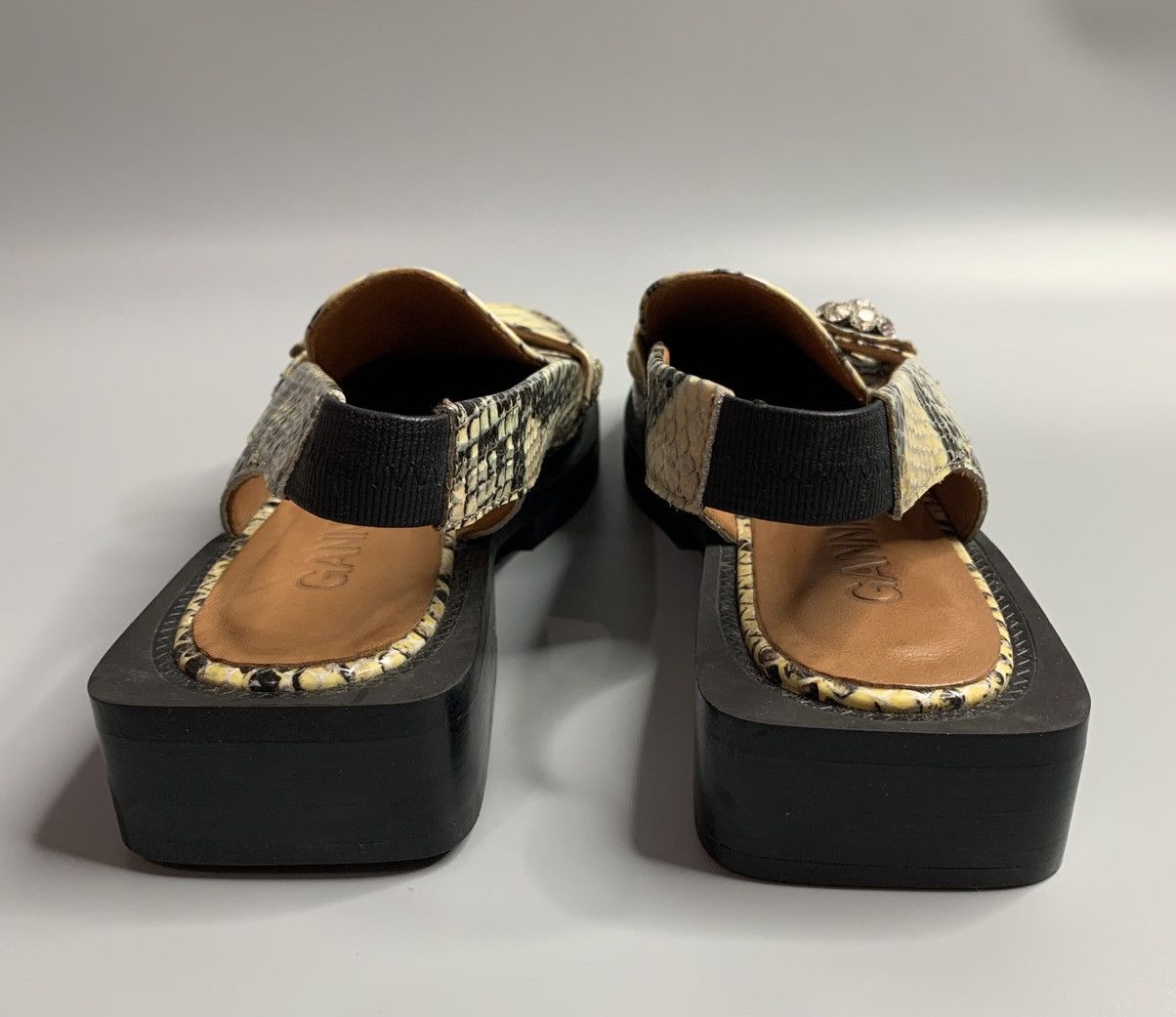 Ganni Ganni Snake-Embossed Leather Sling Back Loafer Size US 8 / IT 38 - 8 Thumbnail